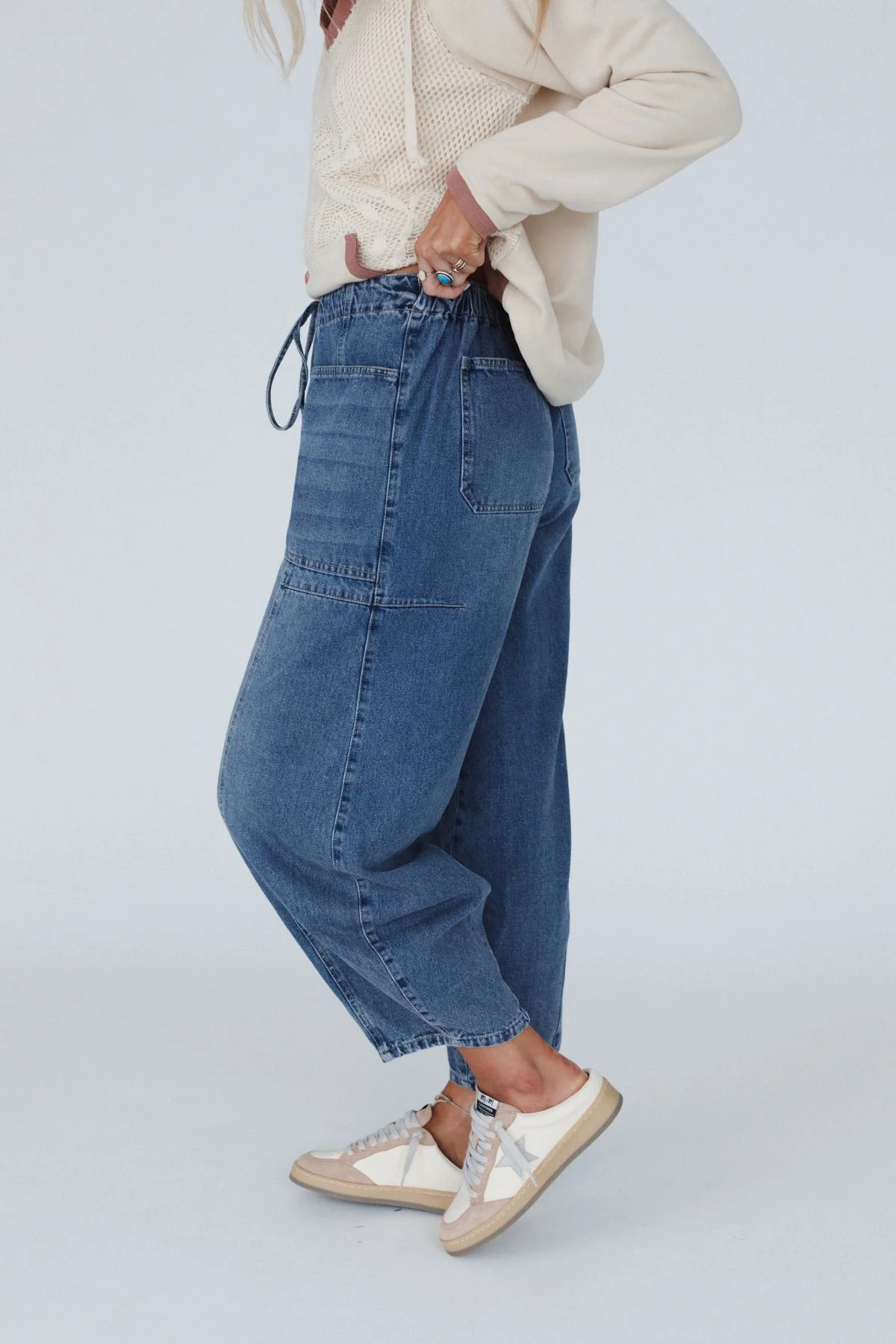 Above It All Barrel Jeans - Medium Wash - Image 4
