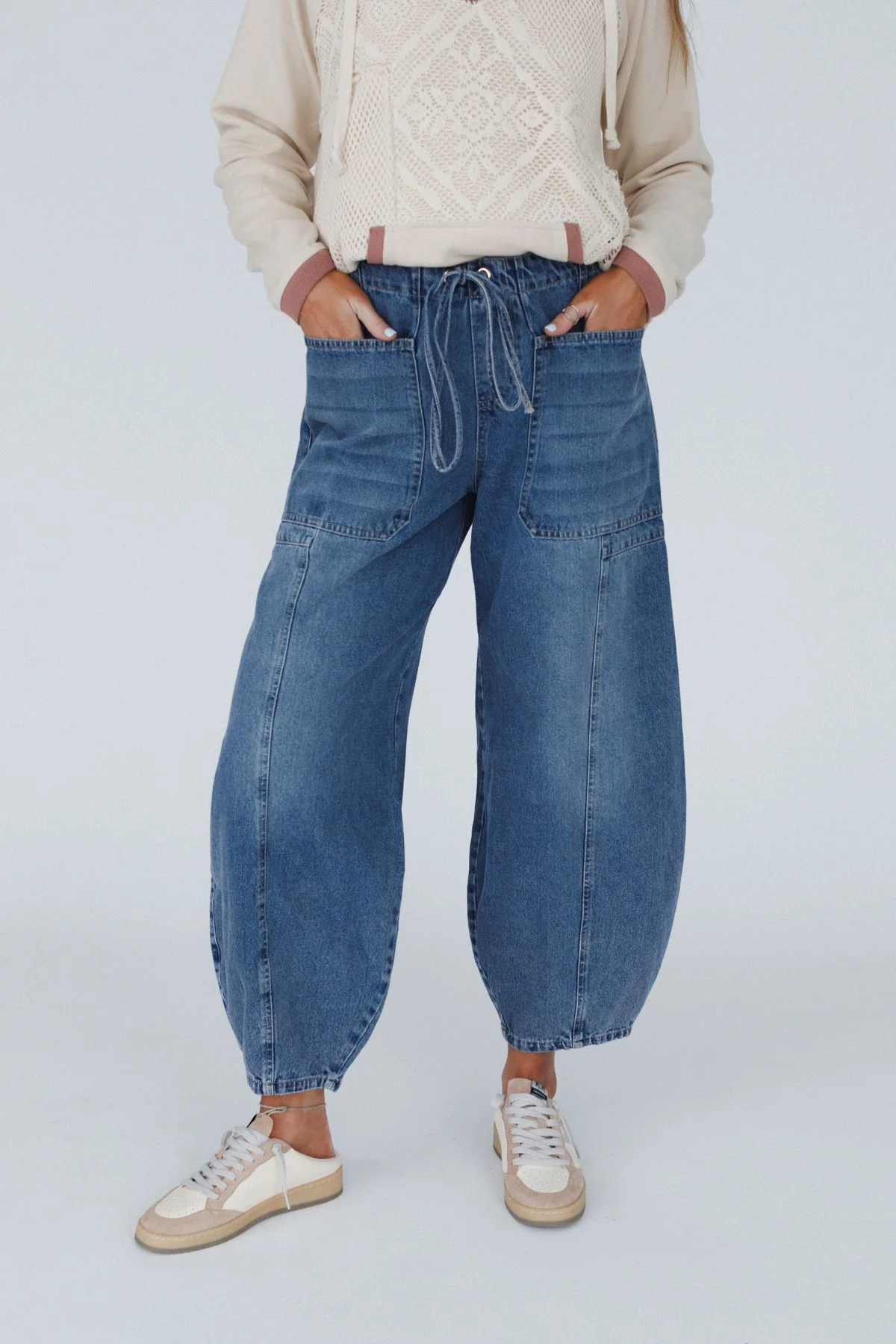 Above It All Barrel Jeans - Medium Wash - Image 3