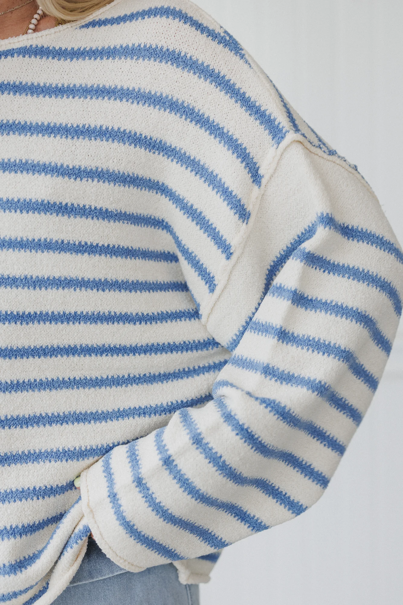 All My Stripes Oversized Sweater - Blue - Image 4
