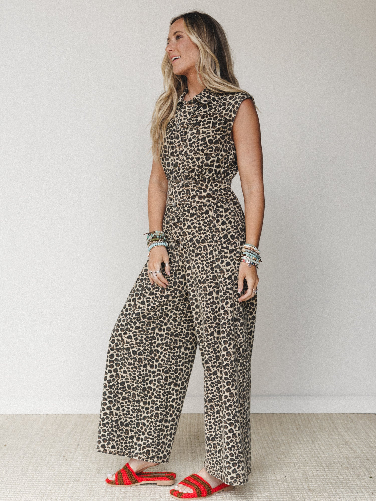 All Star Denim Jumpsuit - Leopard - Image 5