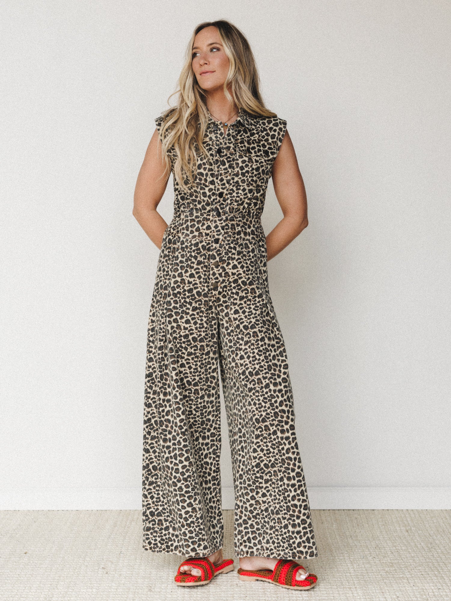 All Star Denim Jumpsuit - Leopard - Image 9