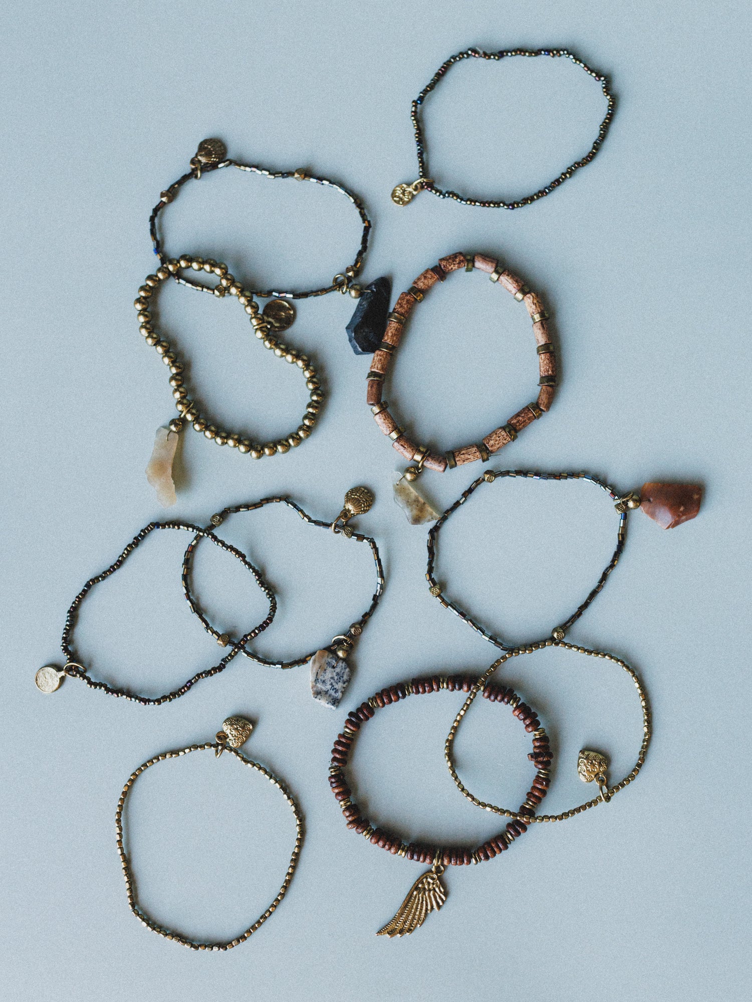 Alyda Boho Bracelet Set - Brown - Image 3