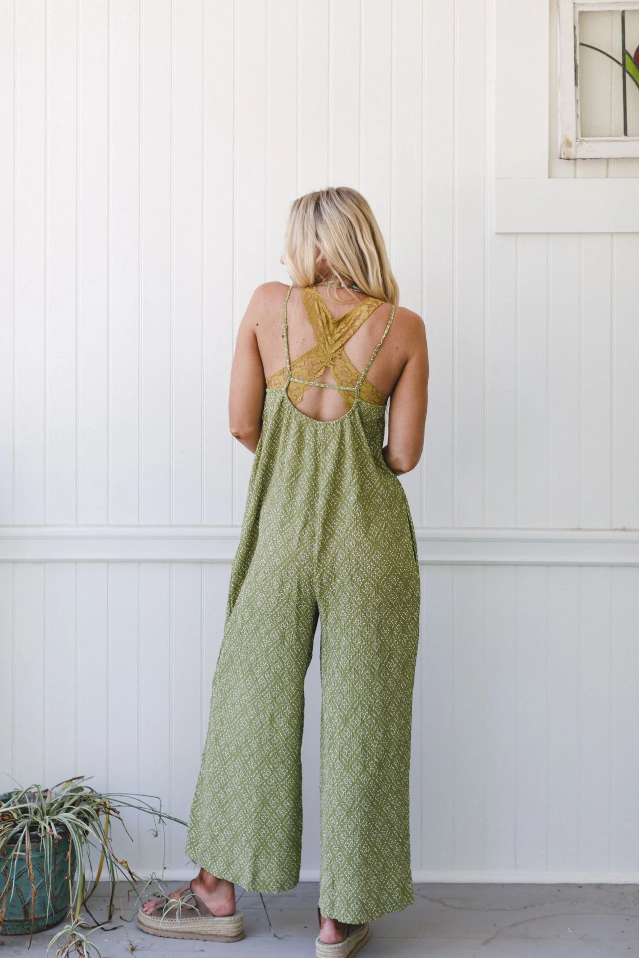 Annabelle Printed Jumpsuit - Olive - Image 3