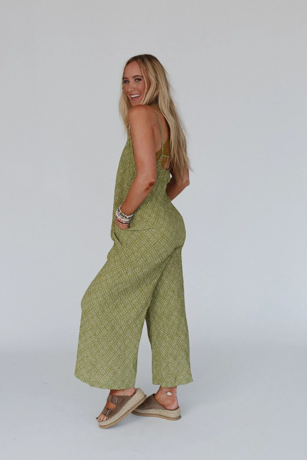 Annabelle Printed Jumpsuit - Olive - Image 6