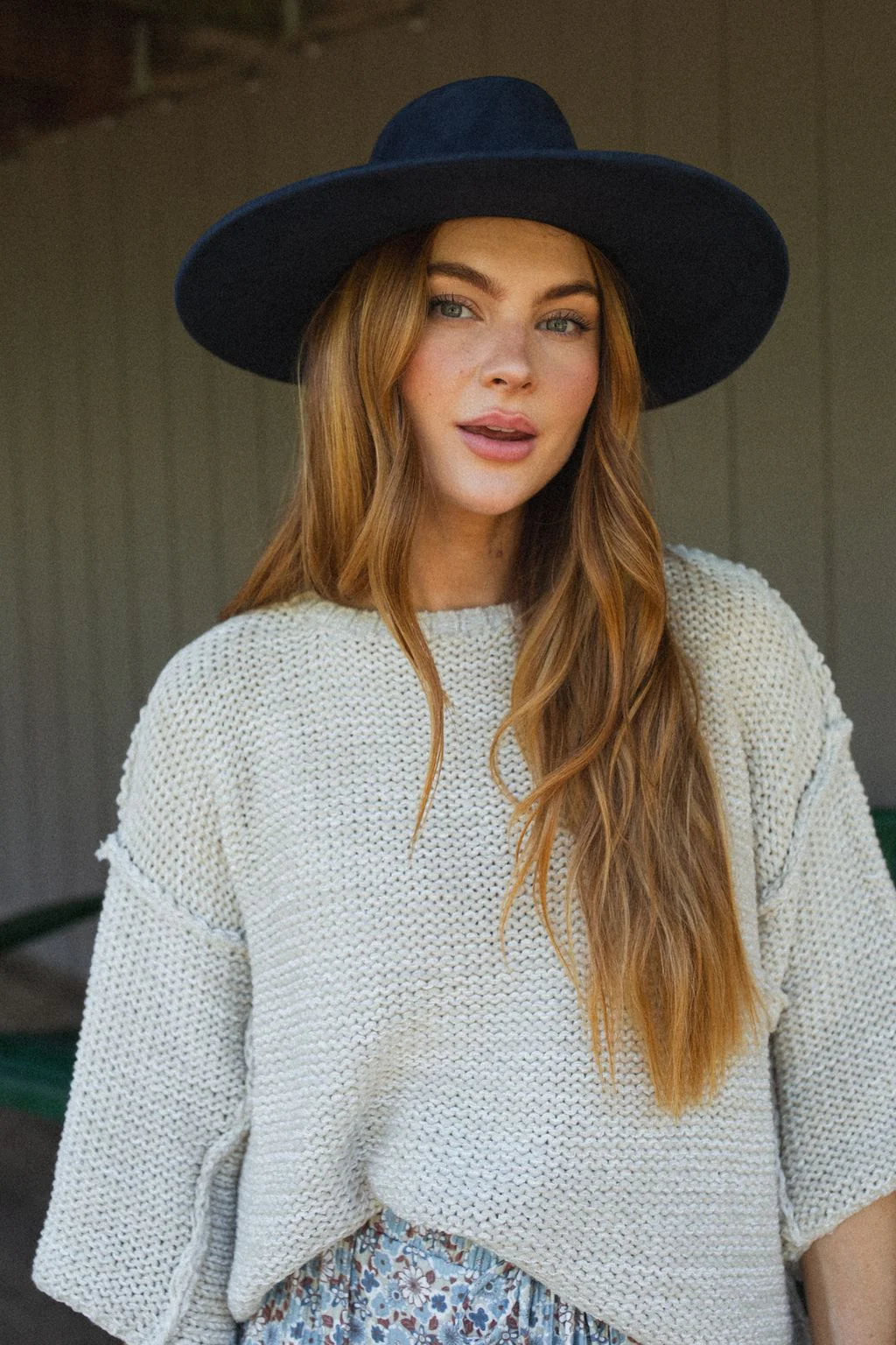 Arizona Braided Wide Brim Hat - Navy - Image 4