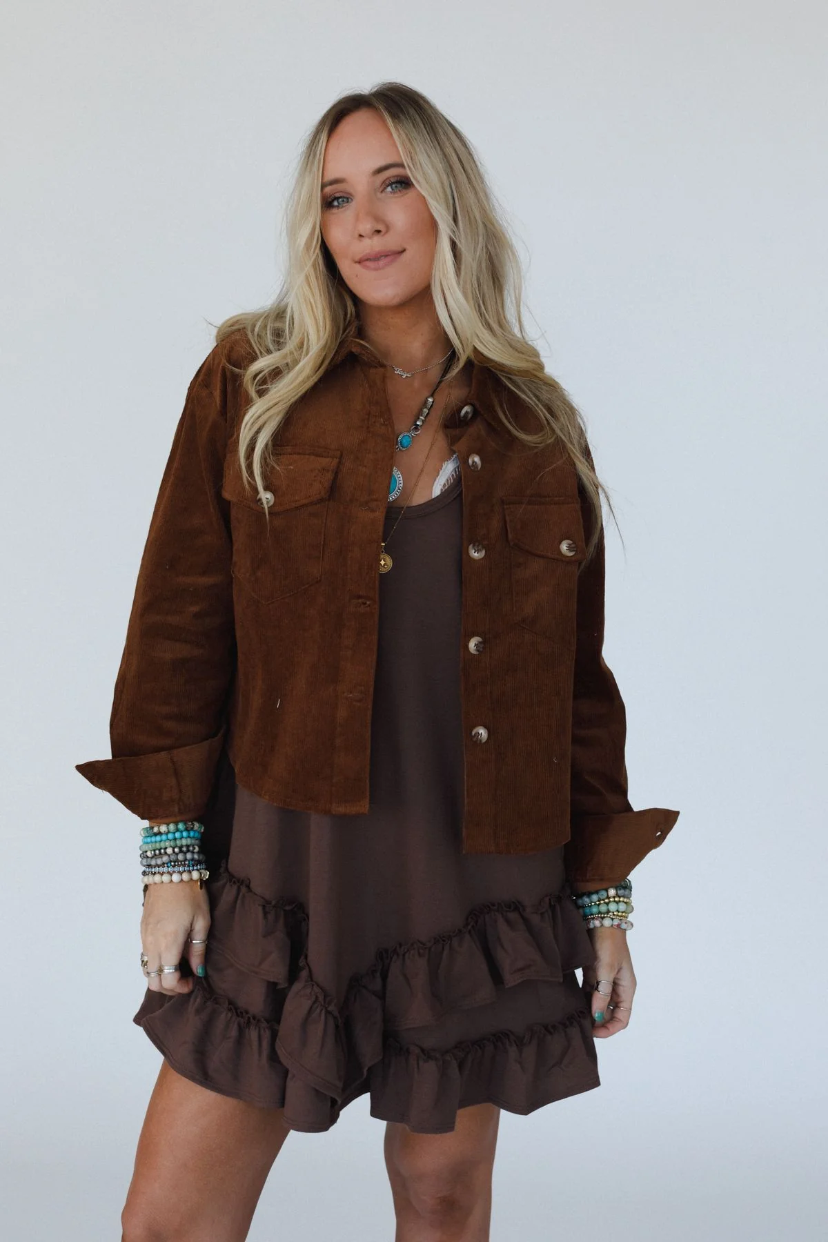 Astrid Corduroy Shacket - Camel - Image 3