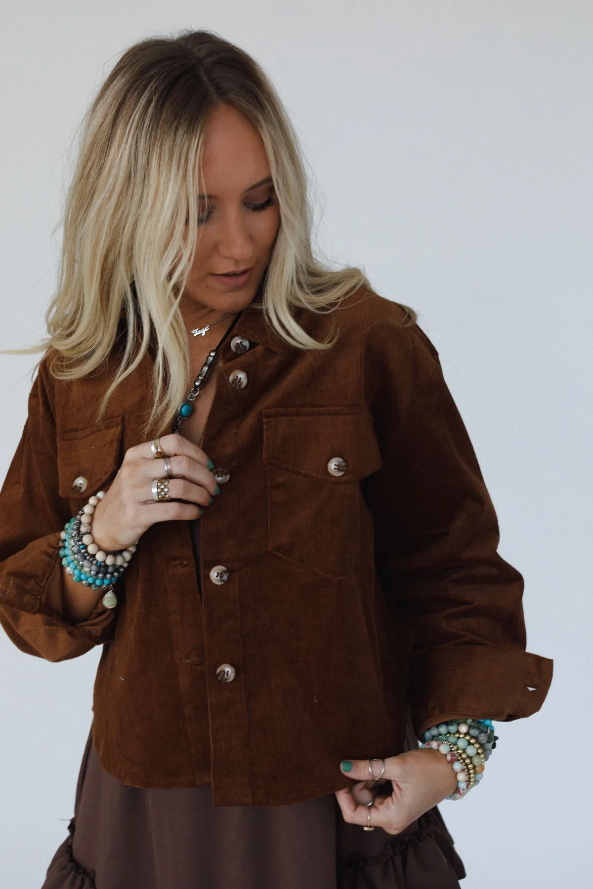 Astrid Corduroy Shacket - Camel - Image 6