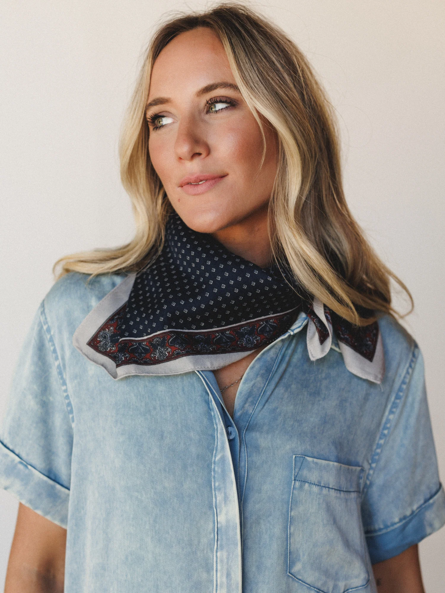Away To Austin Bandana Scarf - Navy