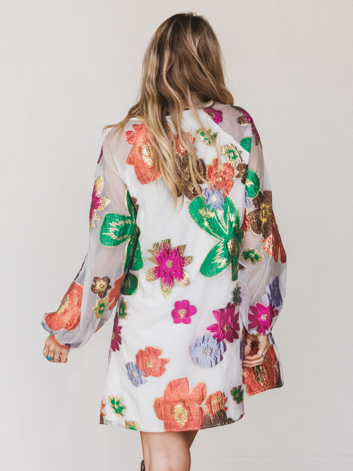 Ballad Sky Floral Dress - Cream - Image 6