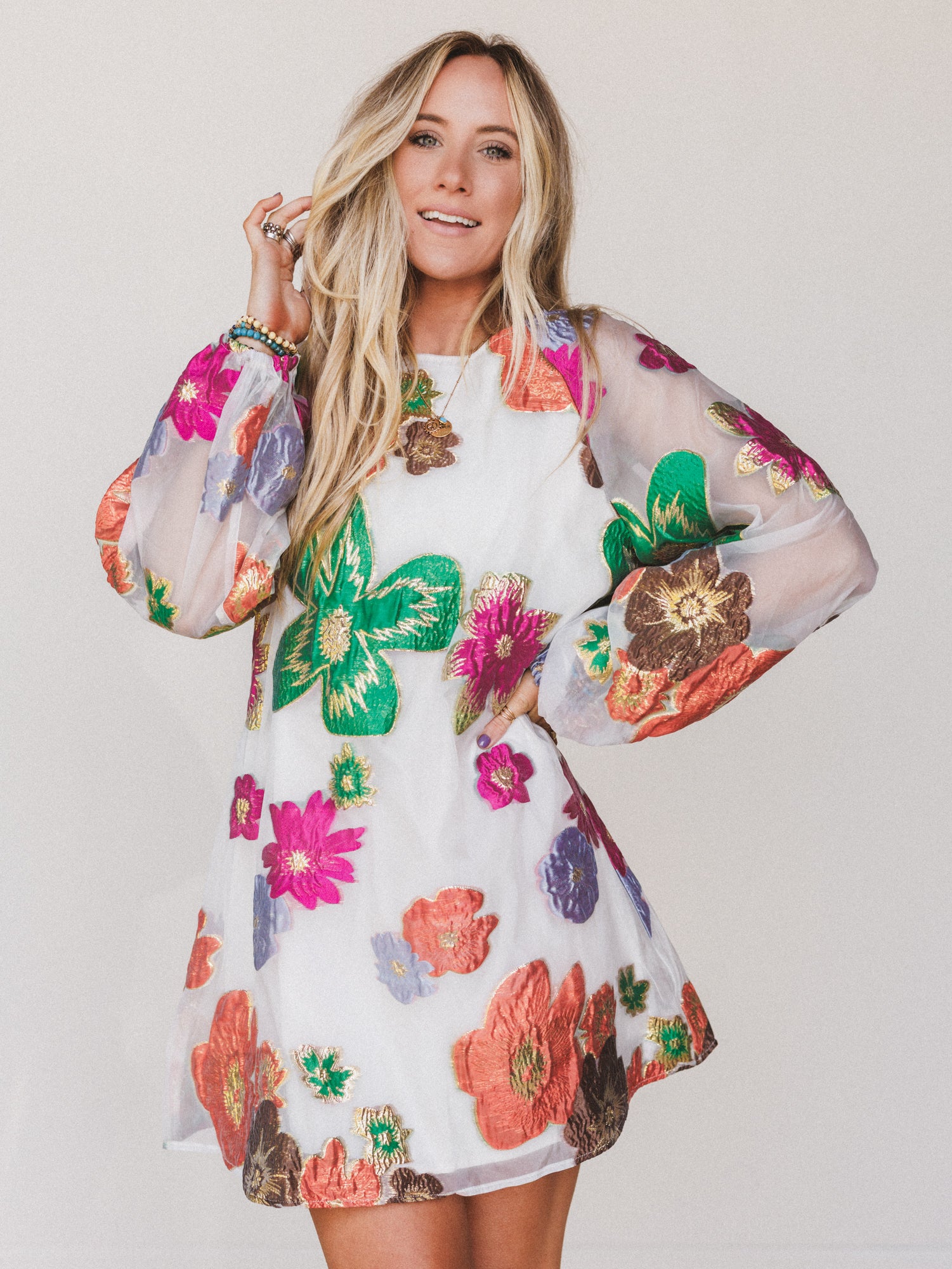 Ballad Sky Floral Dress - Cream - Pre Order - Image 2