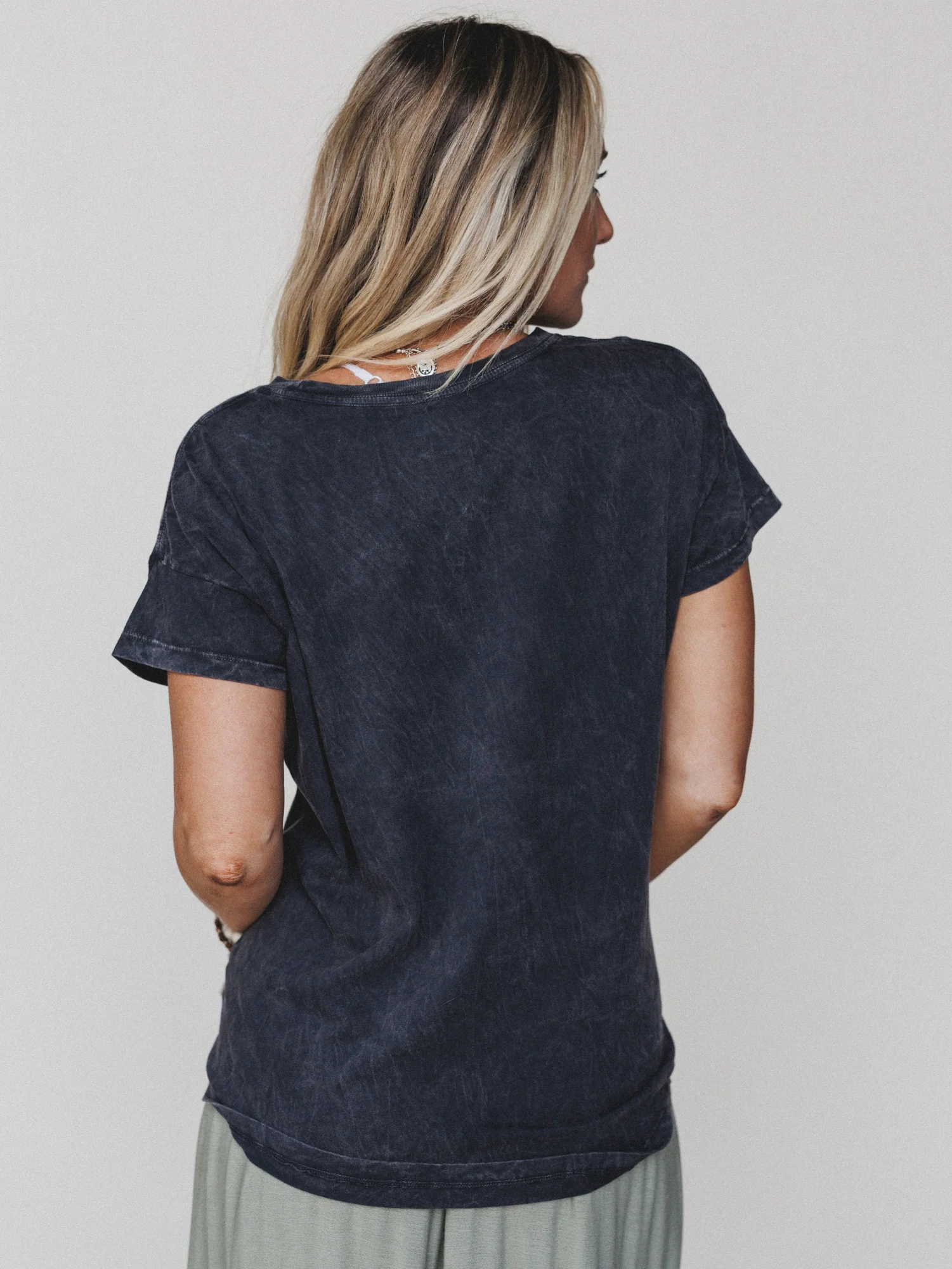 Be Kind Mineral Washed Graphic Tee - Charcoal - Image 5