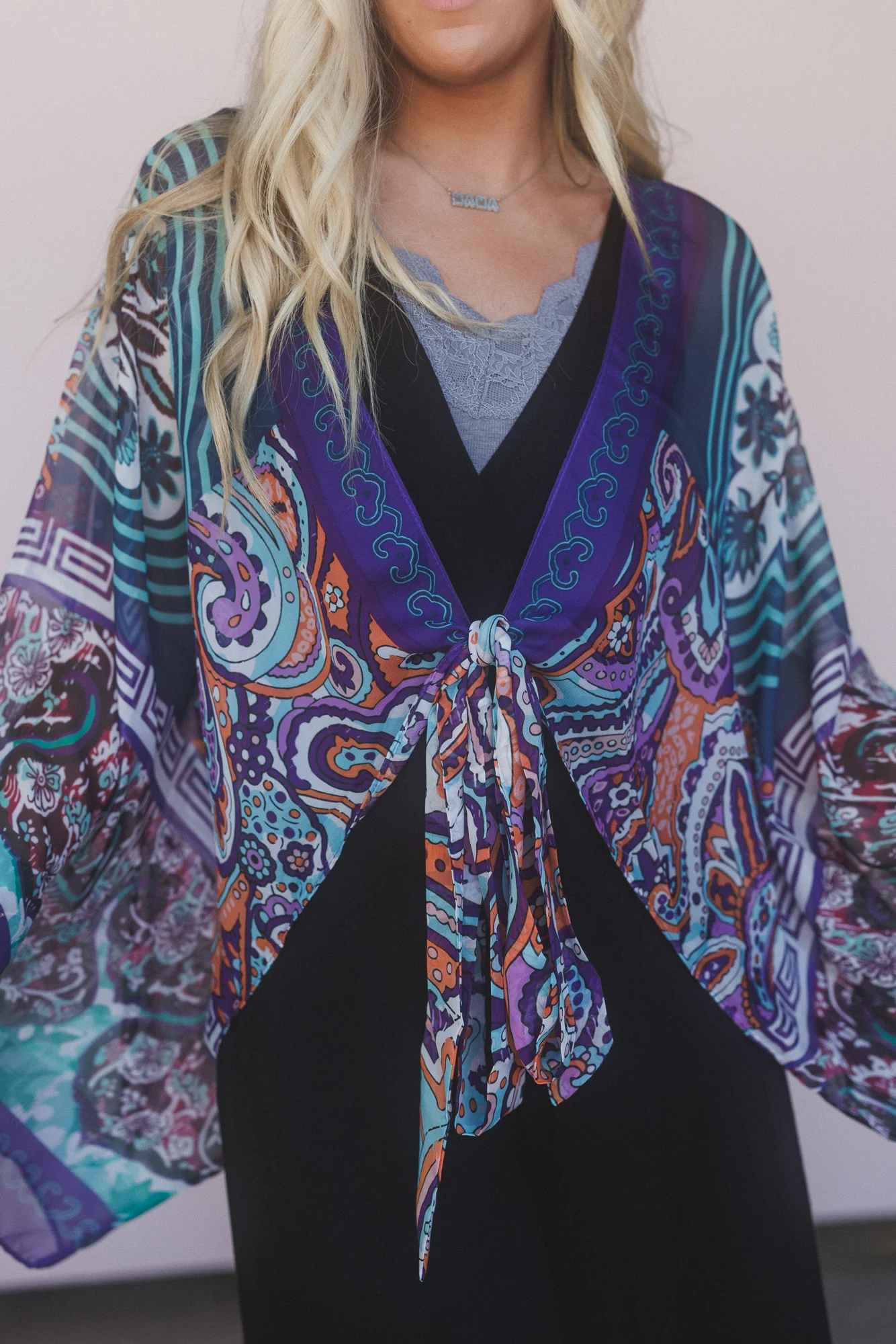 Blooming Mosaic Wrap - Blue Multi - Image 3