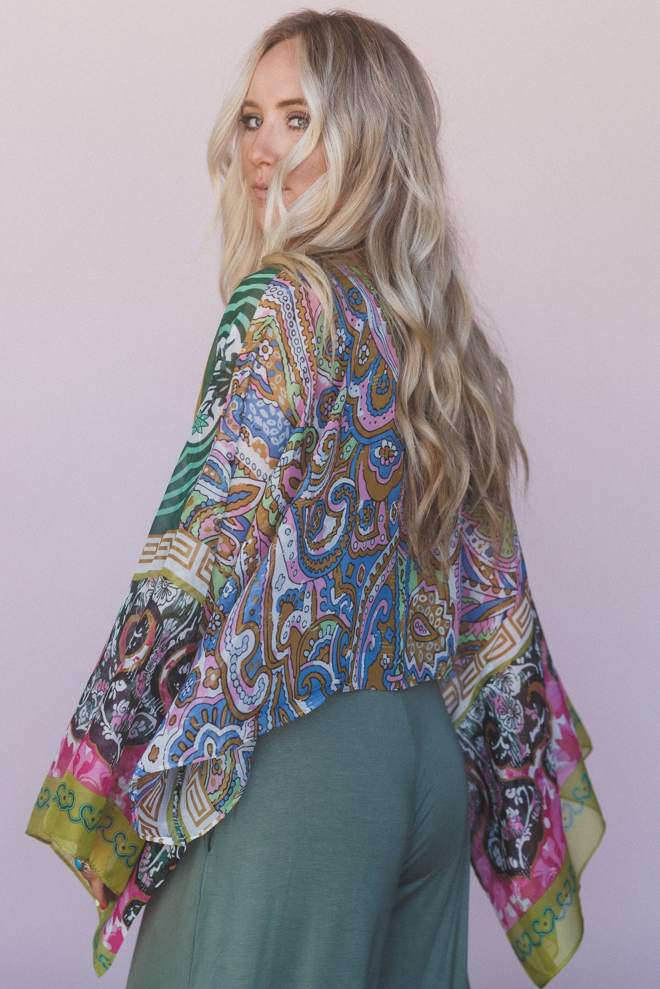 Blooming Mosaic Wrap - Lime - Image 4