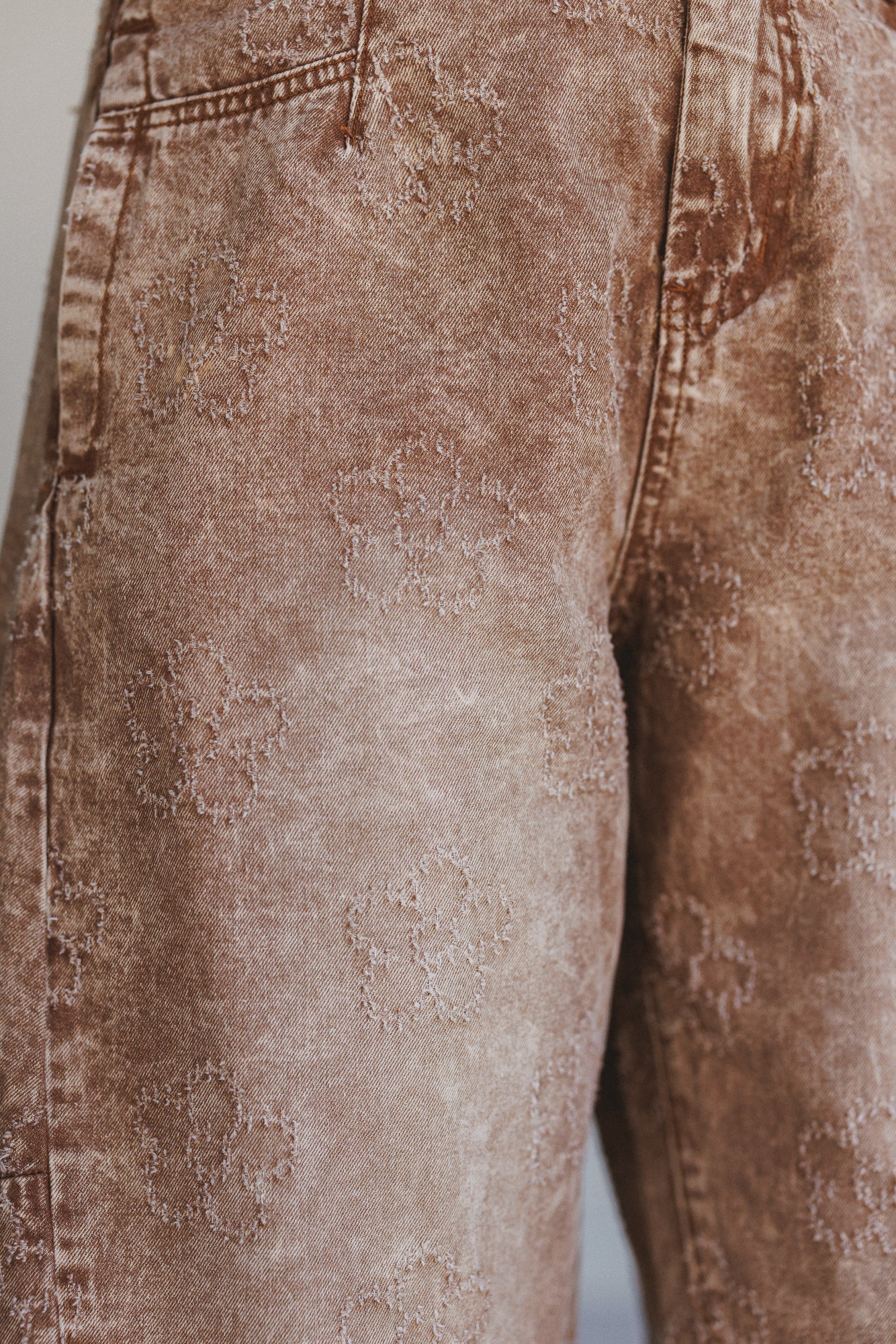 Blossom Trail Barrel Jeans - Almond - Image 2