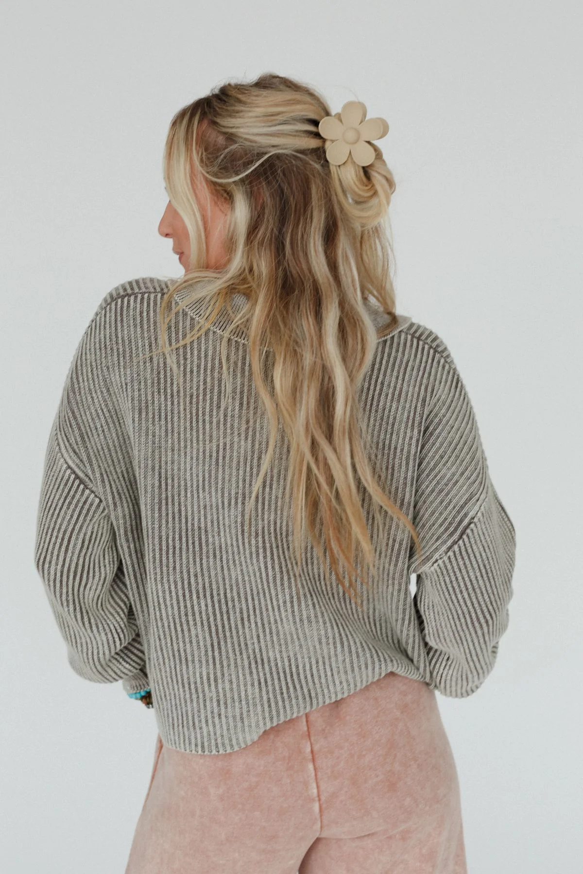 Boheme Button Up Sweater - Mocha - Image 3