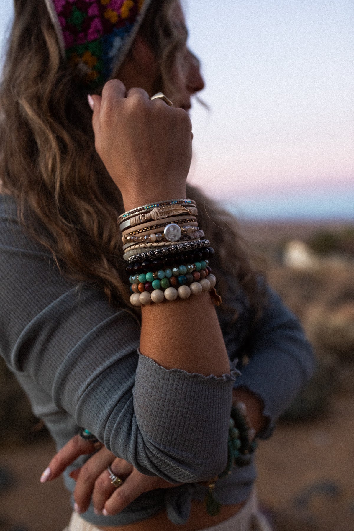 Bohemian Goddess Charmed Bracelet - Beige - Image 5
