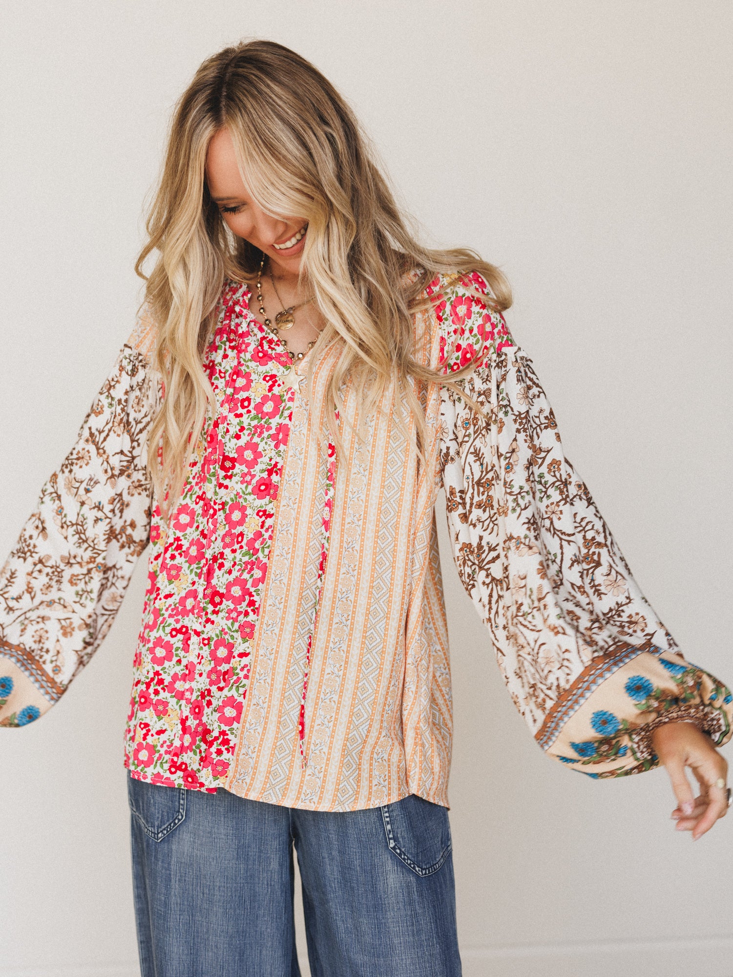 Bohemian Lullabies Blouse - Coral - Image 2