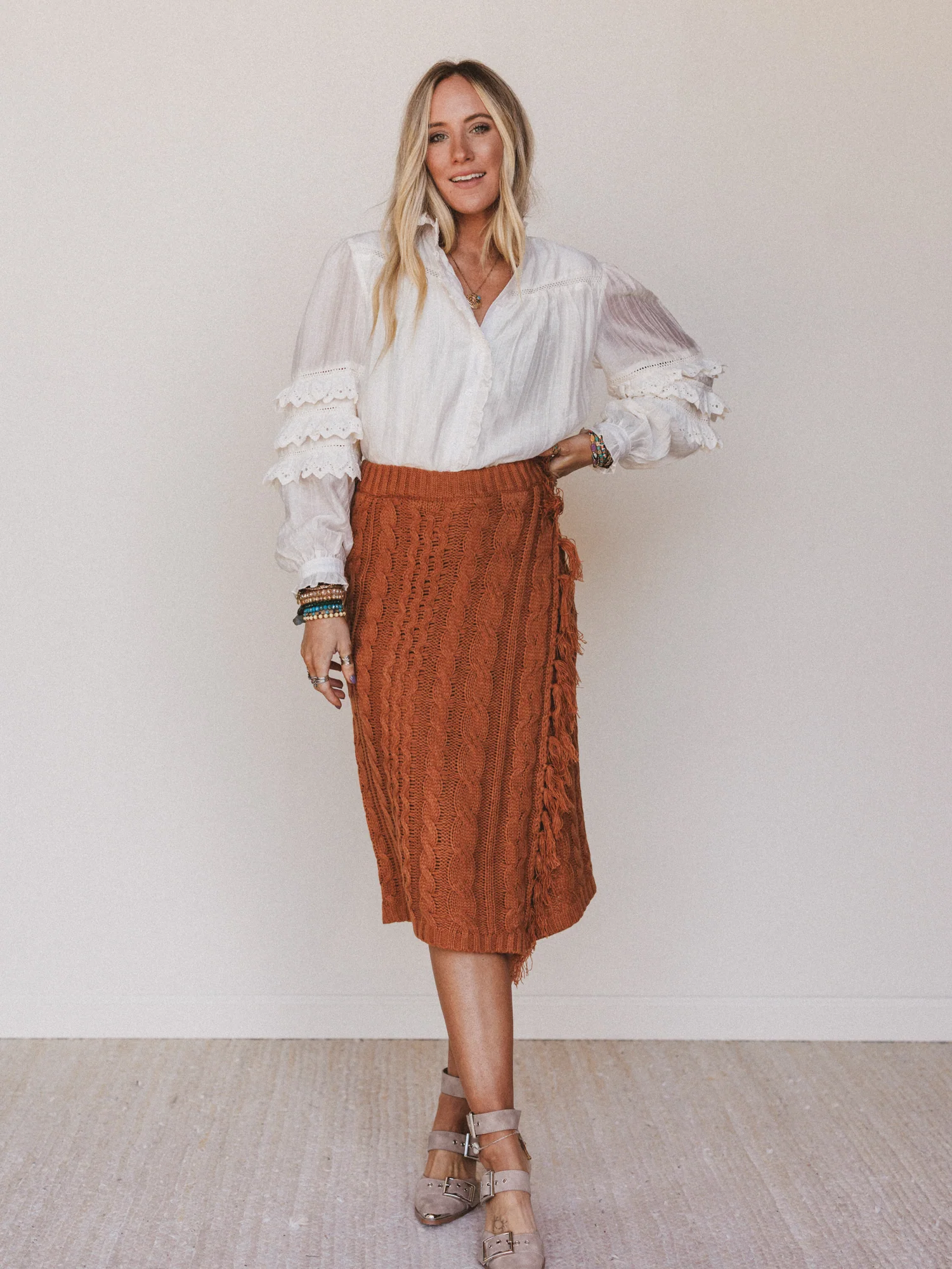 Boho Romance Blouse - Cream - Image 4
