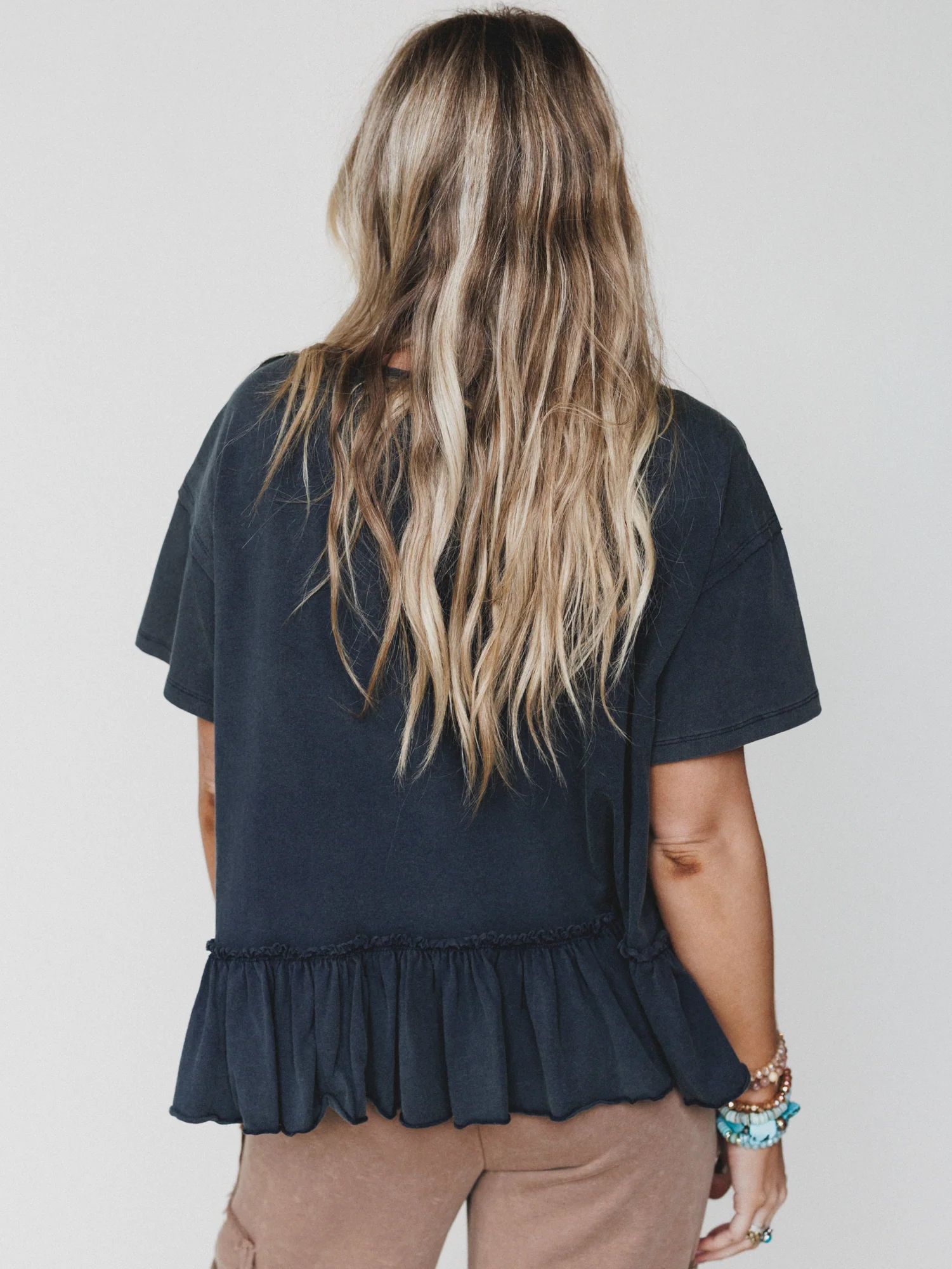 Boots and Bows Top - Washed Black - Image 4