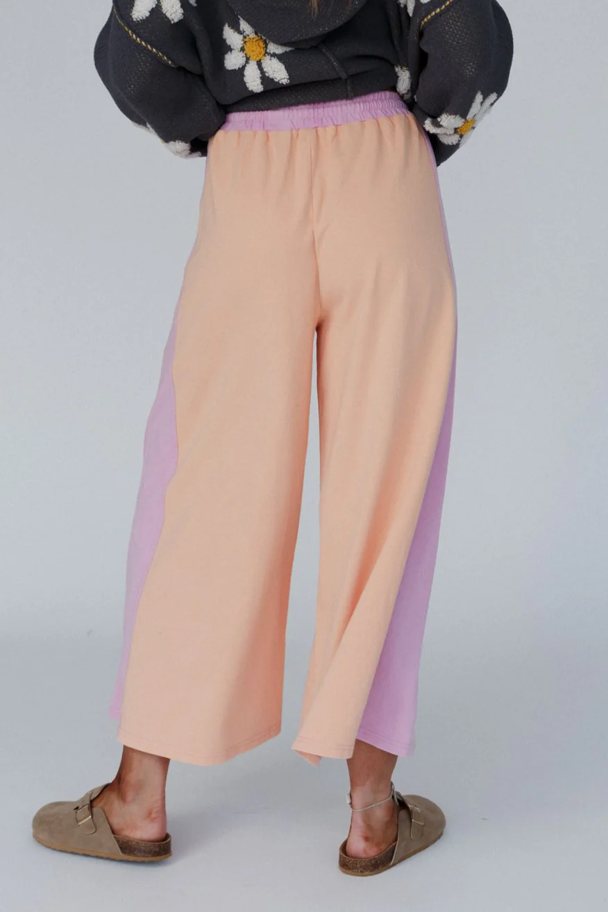The Nest Breeze Lounge Wide Leg Pants - Orange Purple - Image 3