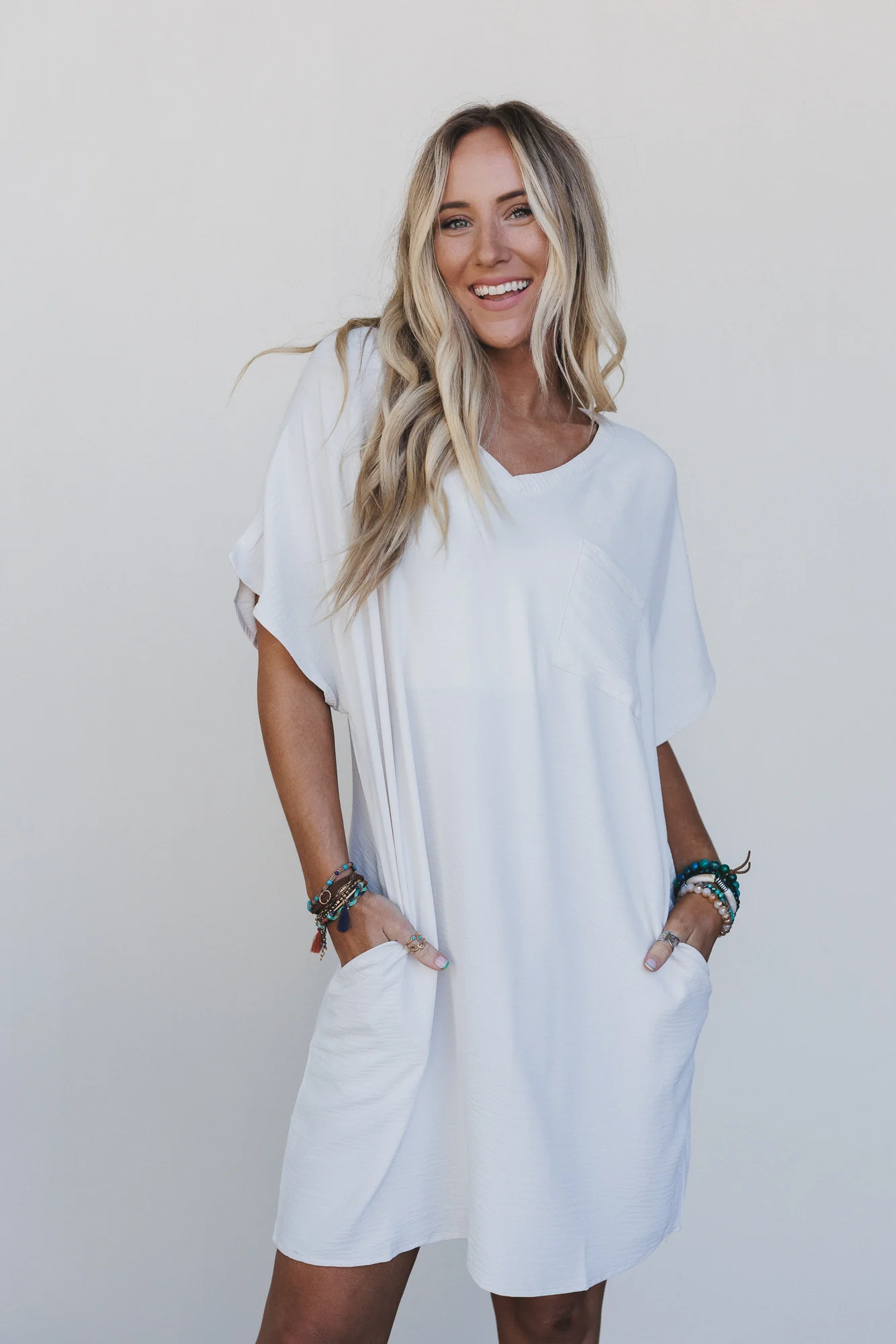 Breeze Route Tee Dress - Beige