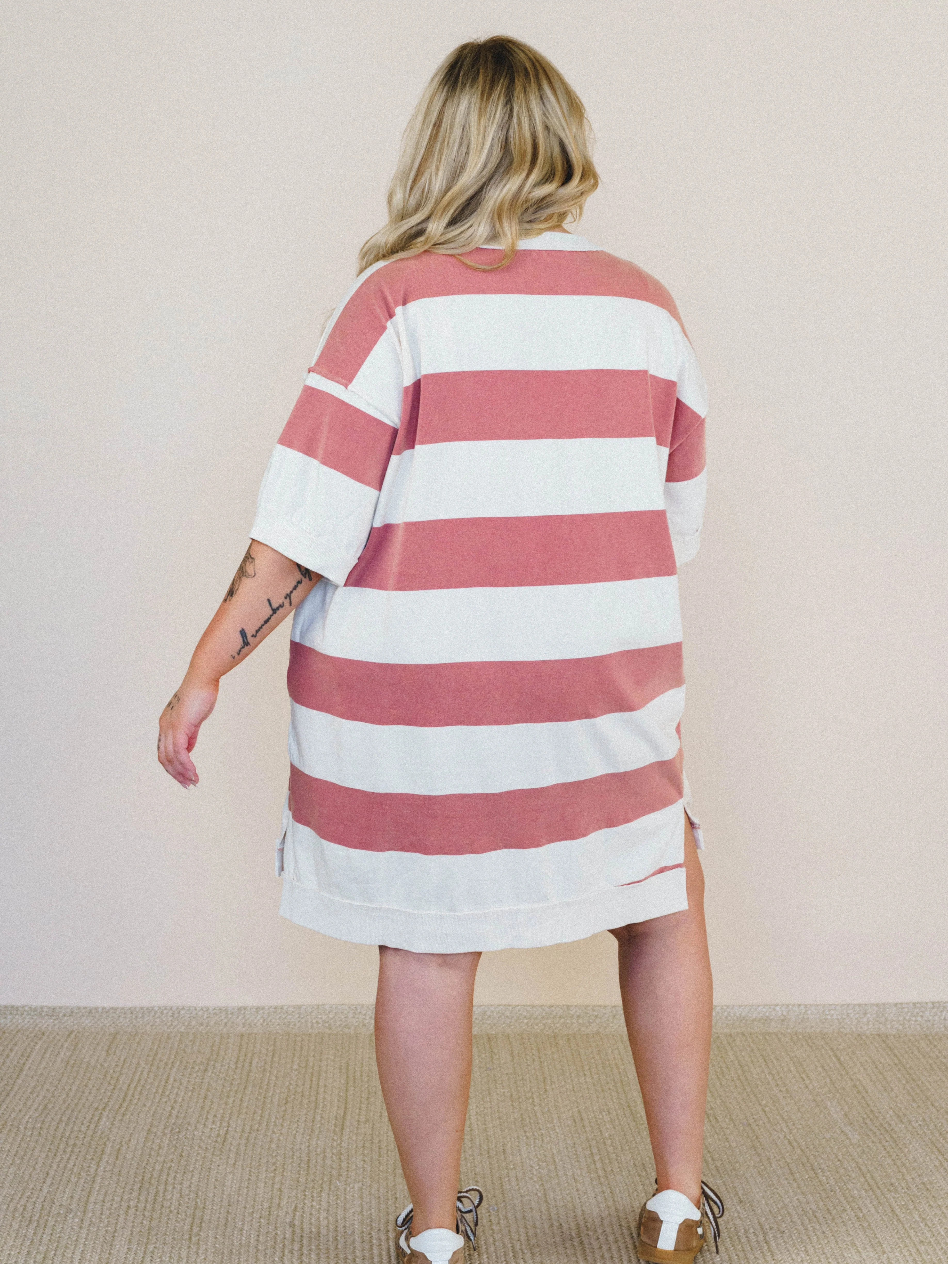Bright Idea Tee Dress
 - Crimson - Image 3