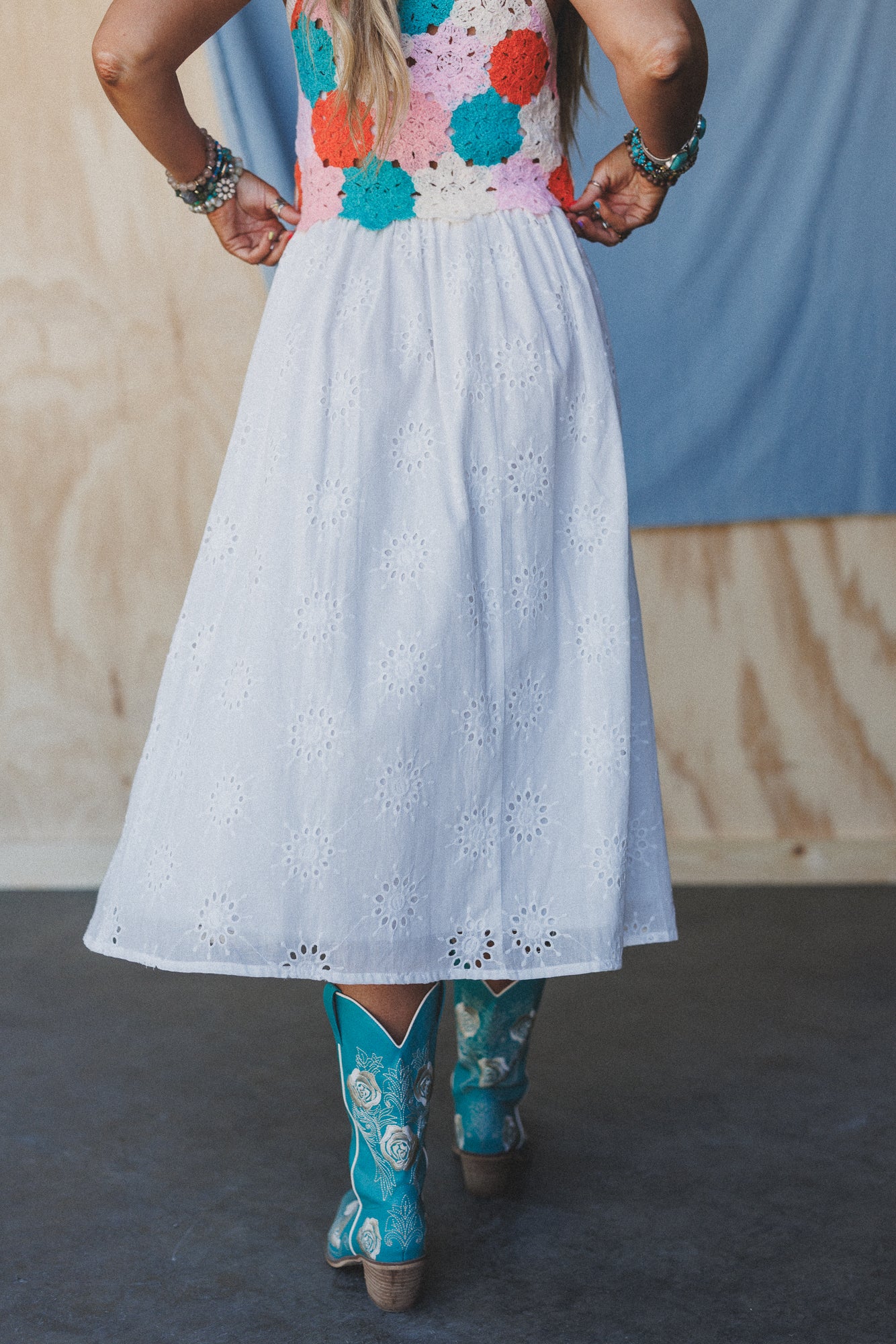 Briley Eyelet Skirt - Off White - Image 5