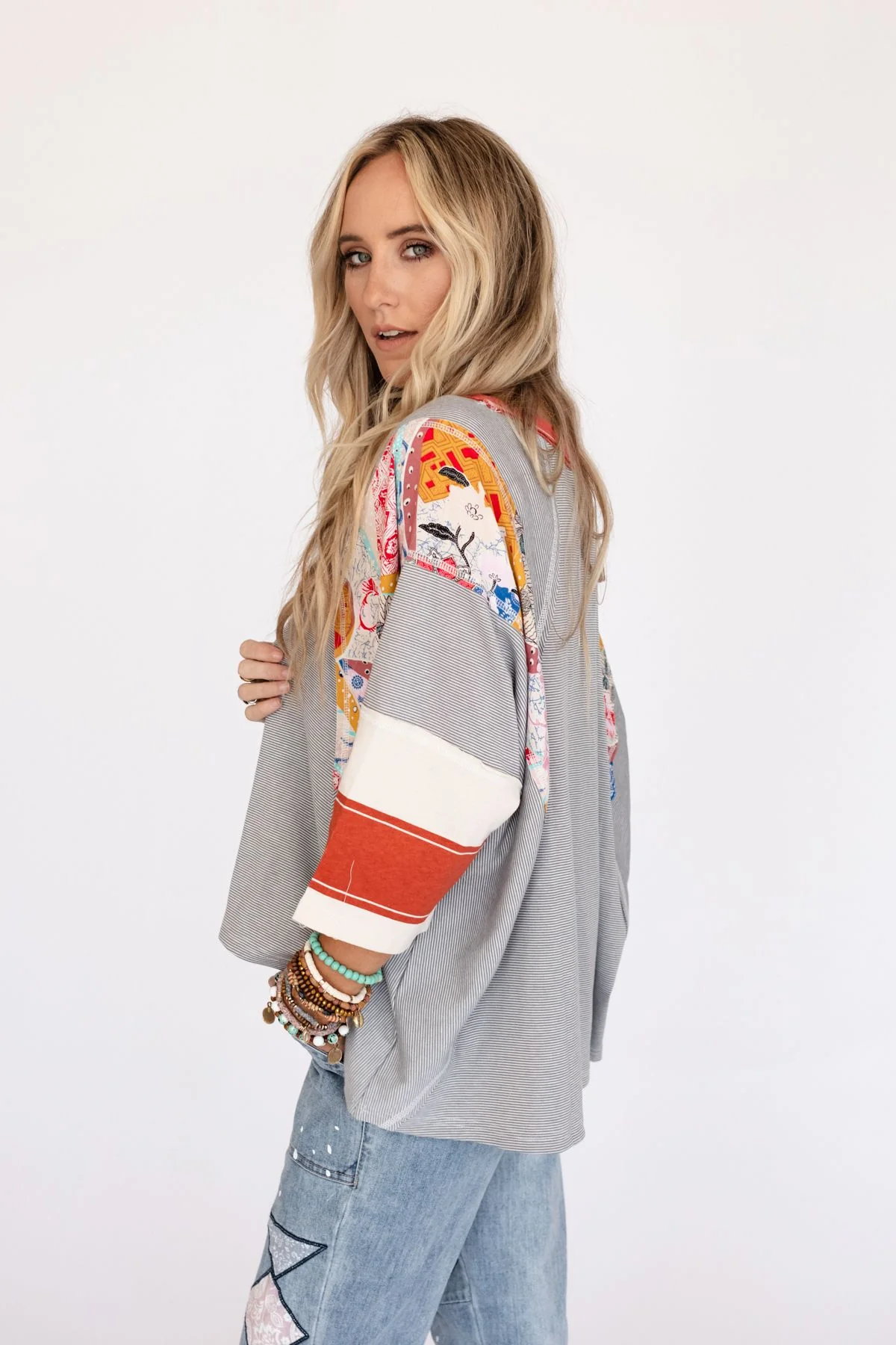 Britt Patchwork Top - Dark Gray - Image 2