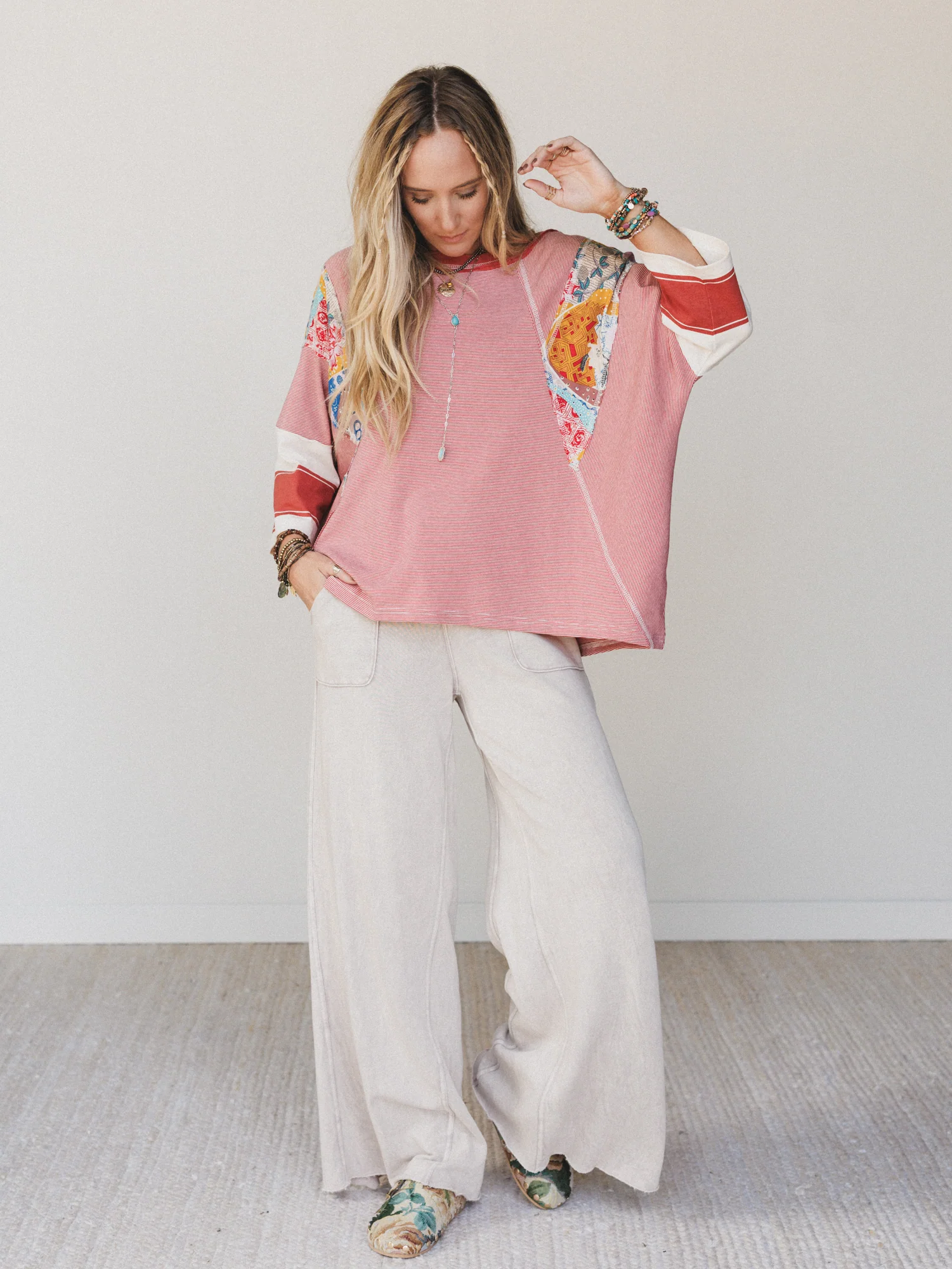Britt Patchwork Top - Red - Image 5