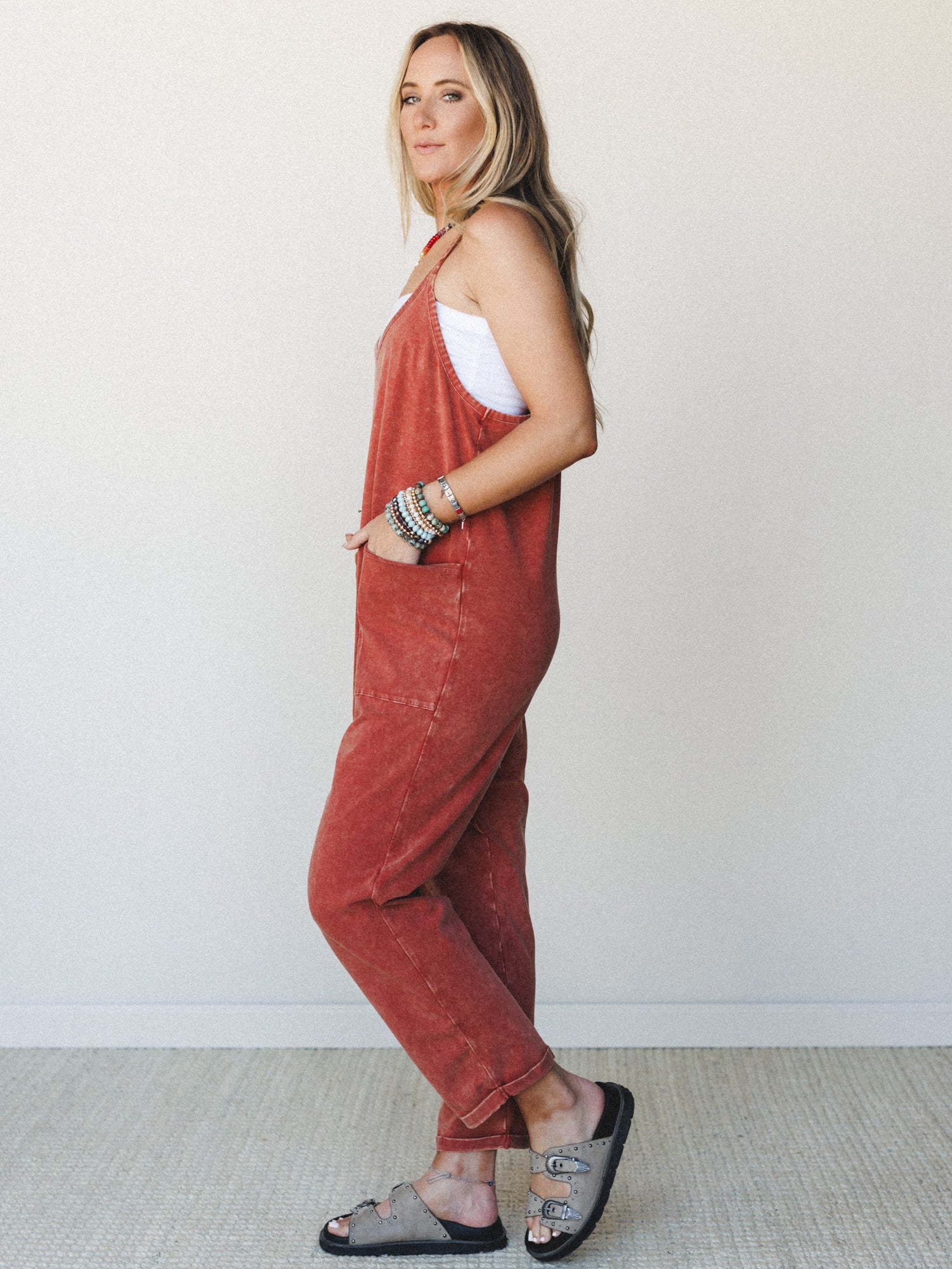 Brooke Pocket Jumpsuit - Rust - Image 2