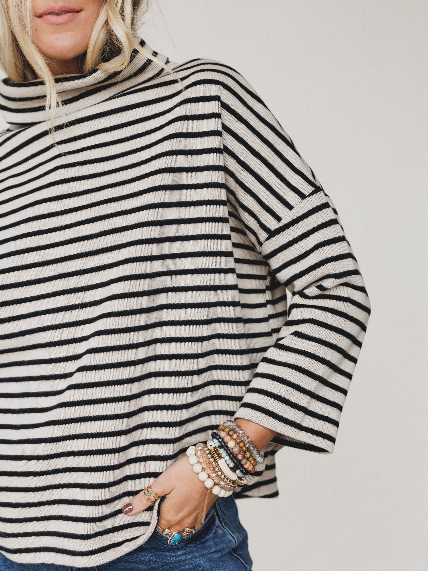 Brunch Club Striped Top - Taupe Multi - Image 3