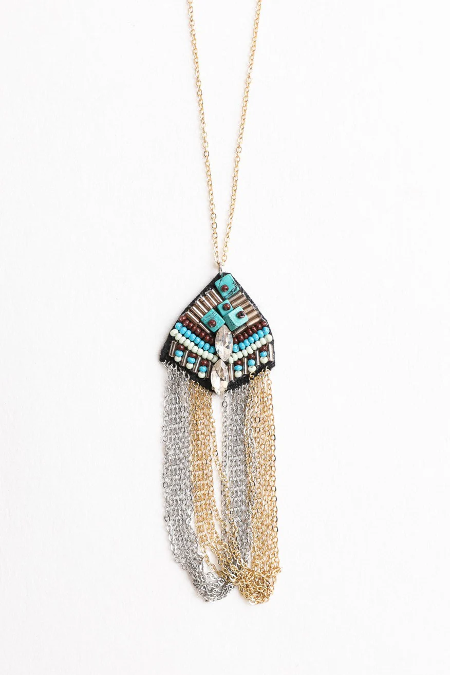 By Sea Medallion Necklace - Turquoise - Image 2