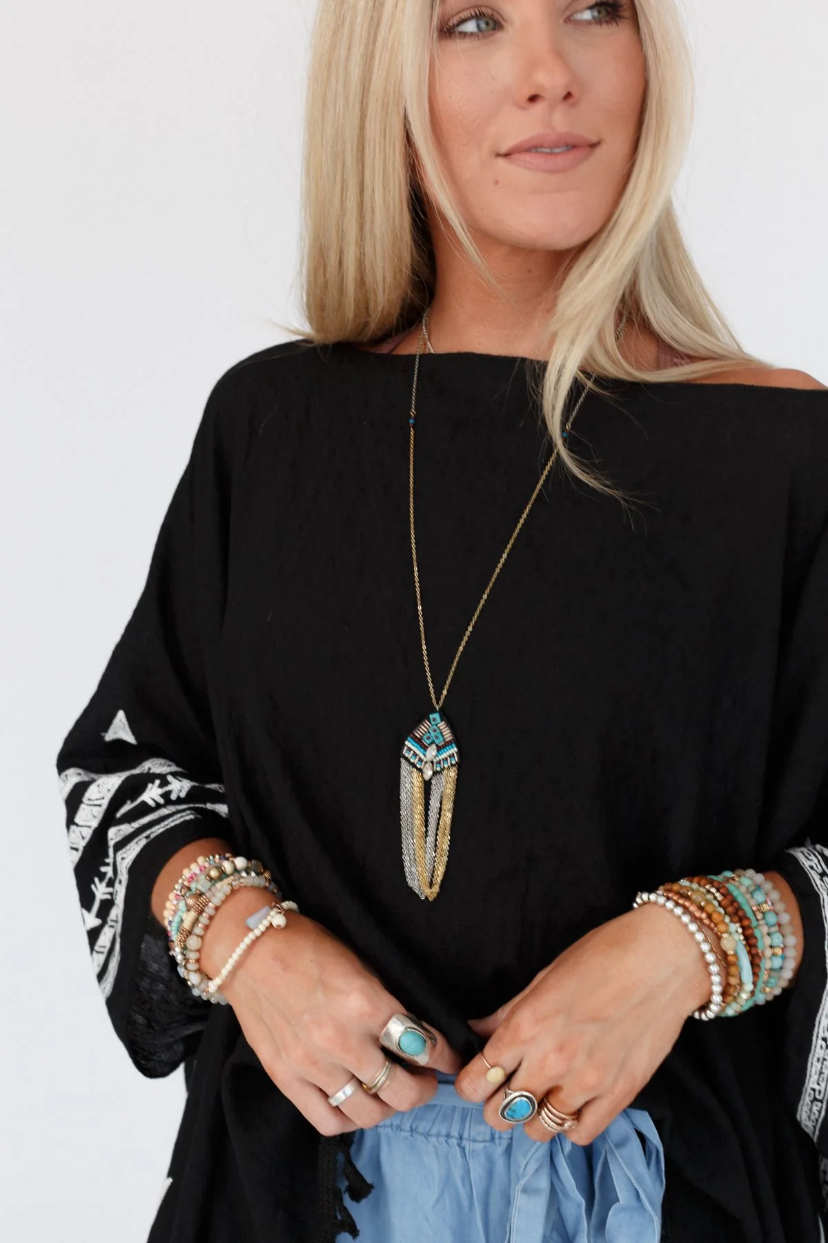 By Sea Medallion Necklace - Turquoise - Image 5