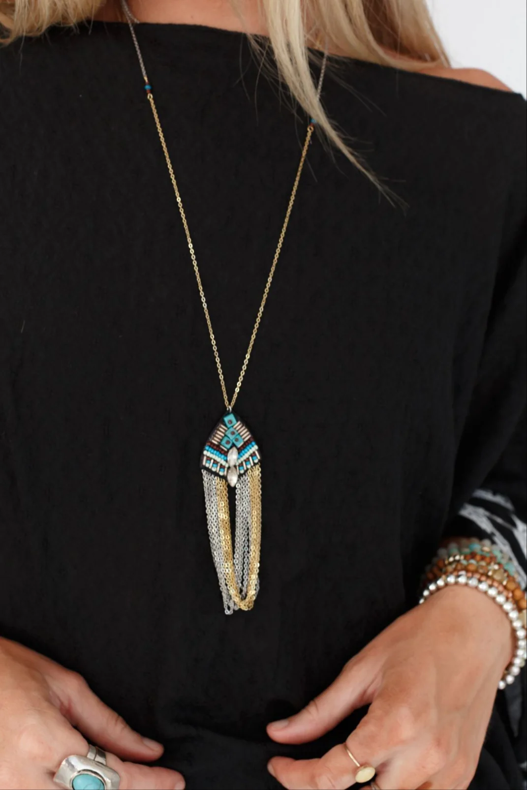 By Sea Medallion Necklace - Turquoise - Image 6