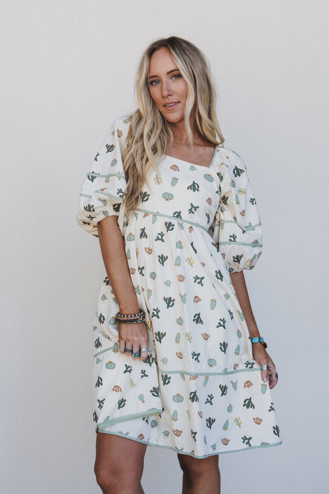 Cactus Skyline Dress - Cream - Image 2