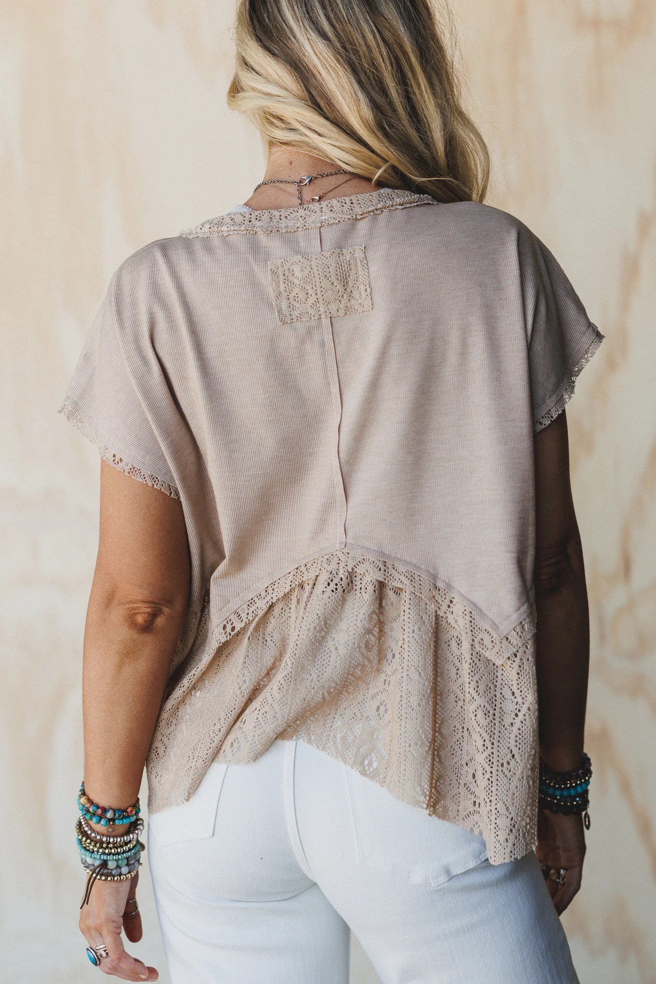 Callie Short Sleeve Tee - Beige - Image 6