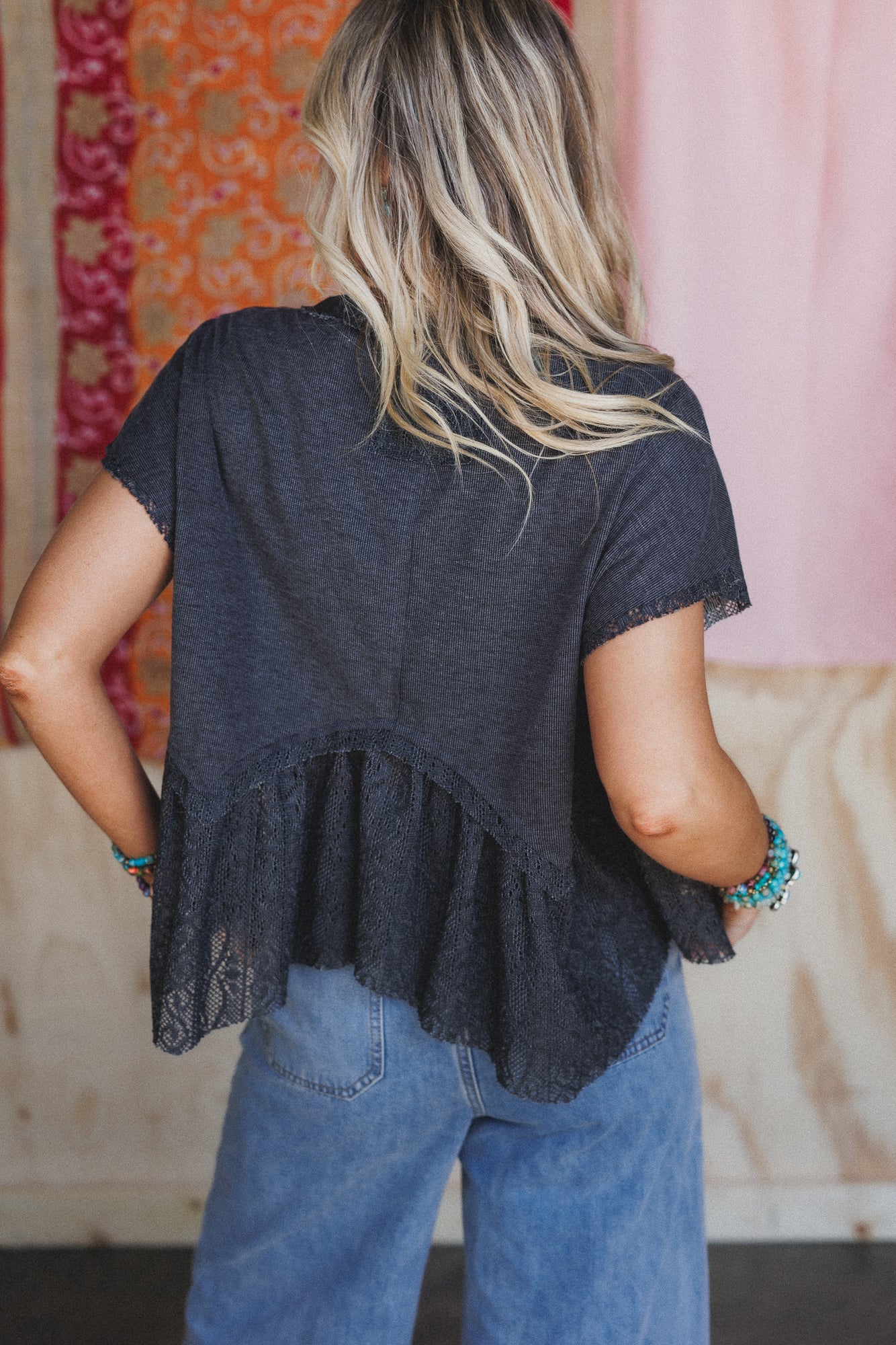 Callie Short Sleeve Tee - Charcoal - Image 5