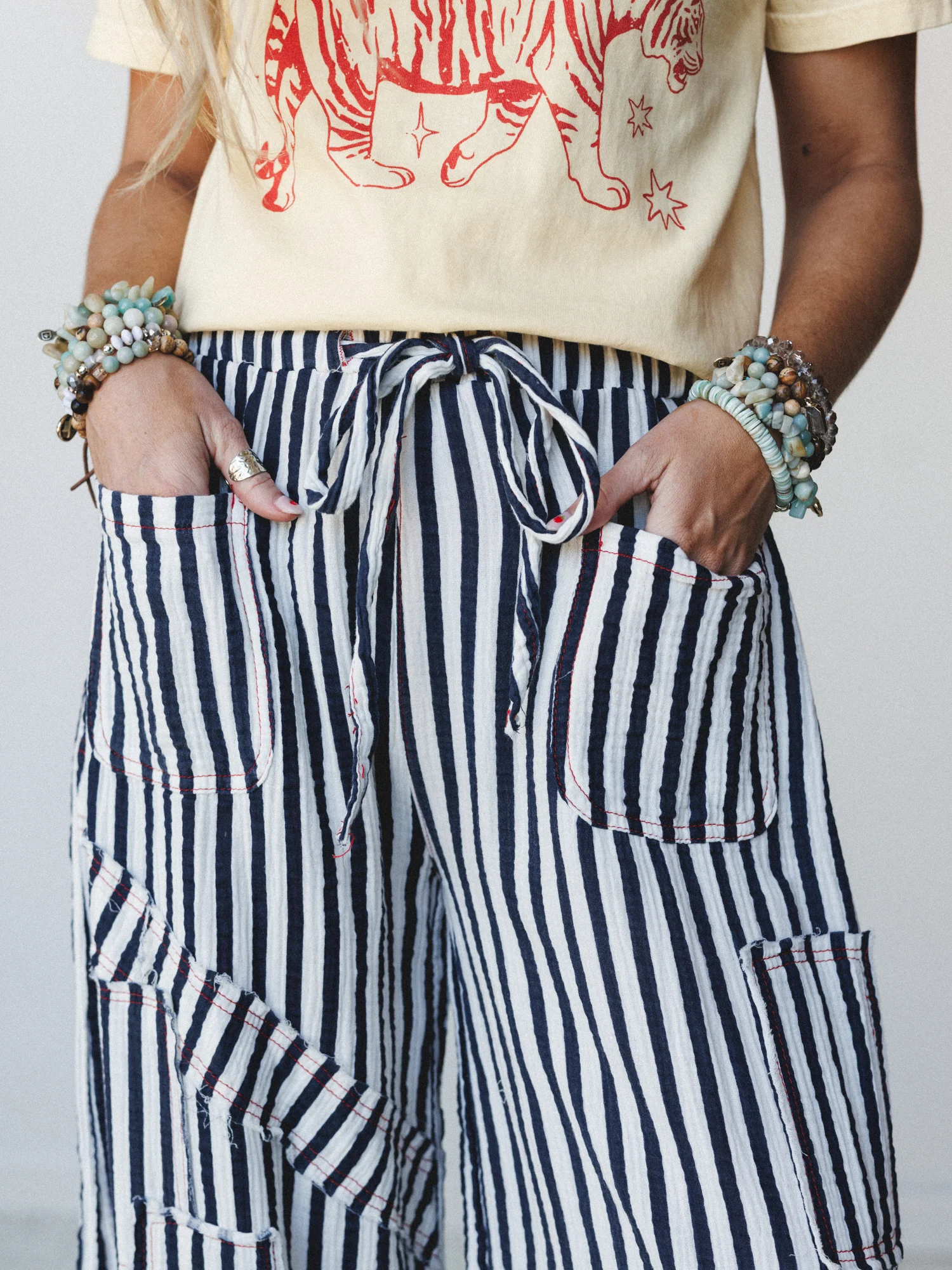Calm Waves Pants - Navy Stripe - Image 4