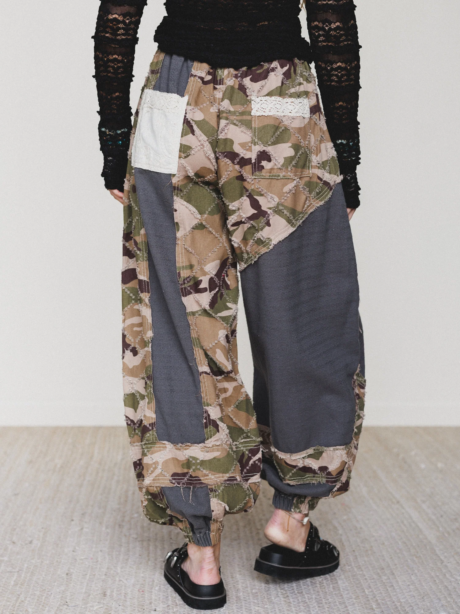 Camo Caravan Wide Leg Joggers - Charcoal - Image 7