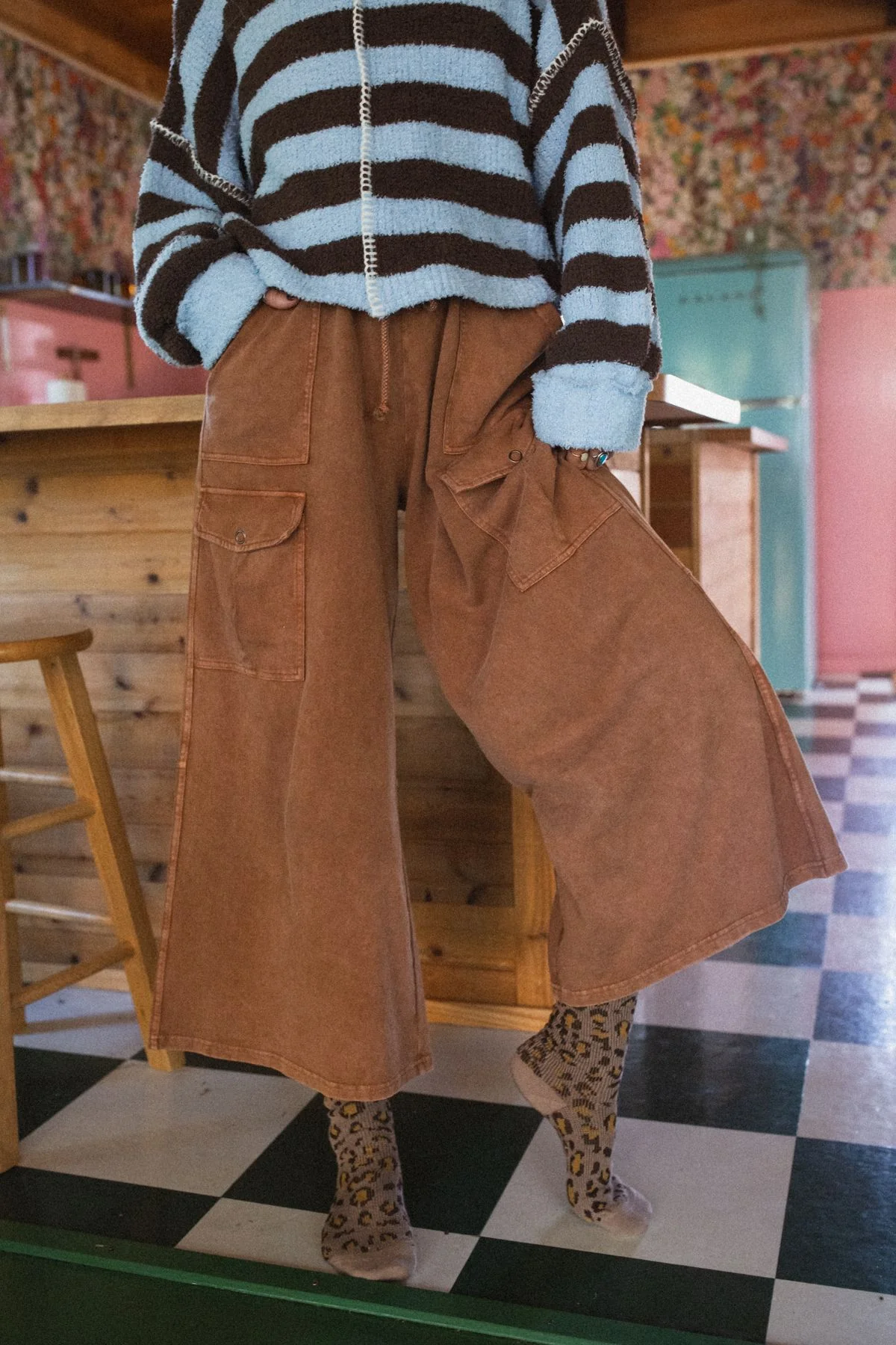 The Nest Cargo Cascade Wide Leg Pants - Copper - Image 2