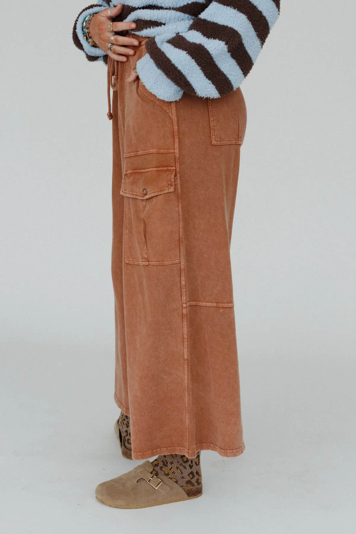 The Nest Cargo Cascade Wide Leg Pants - Copper - Image 3