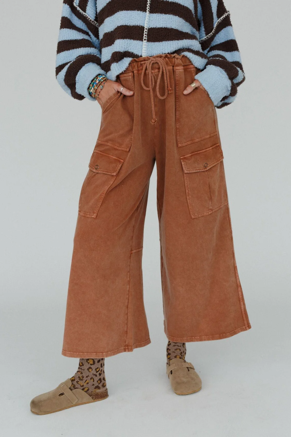 The Nest Cargo Cascade Wide Leg Pants - Copper - Image 4