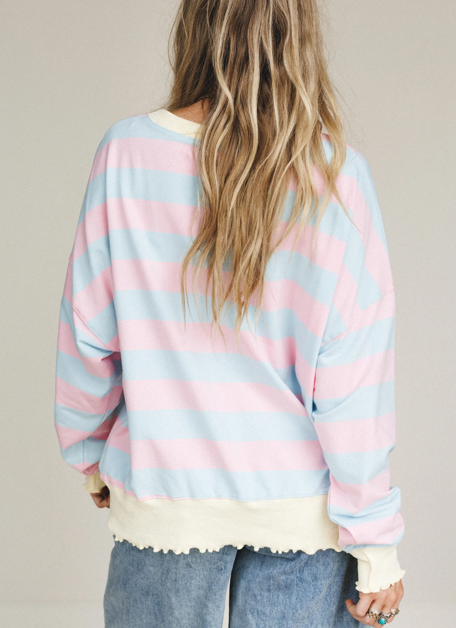 Casual Lines Striped Top - Blue - Image 5