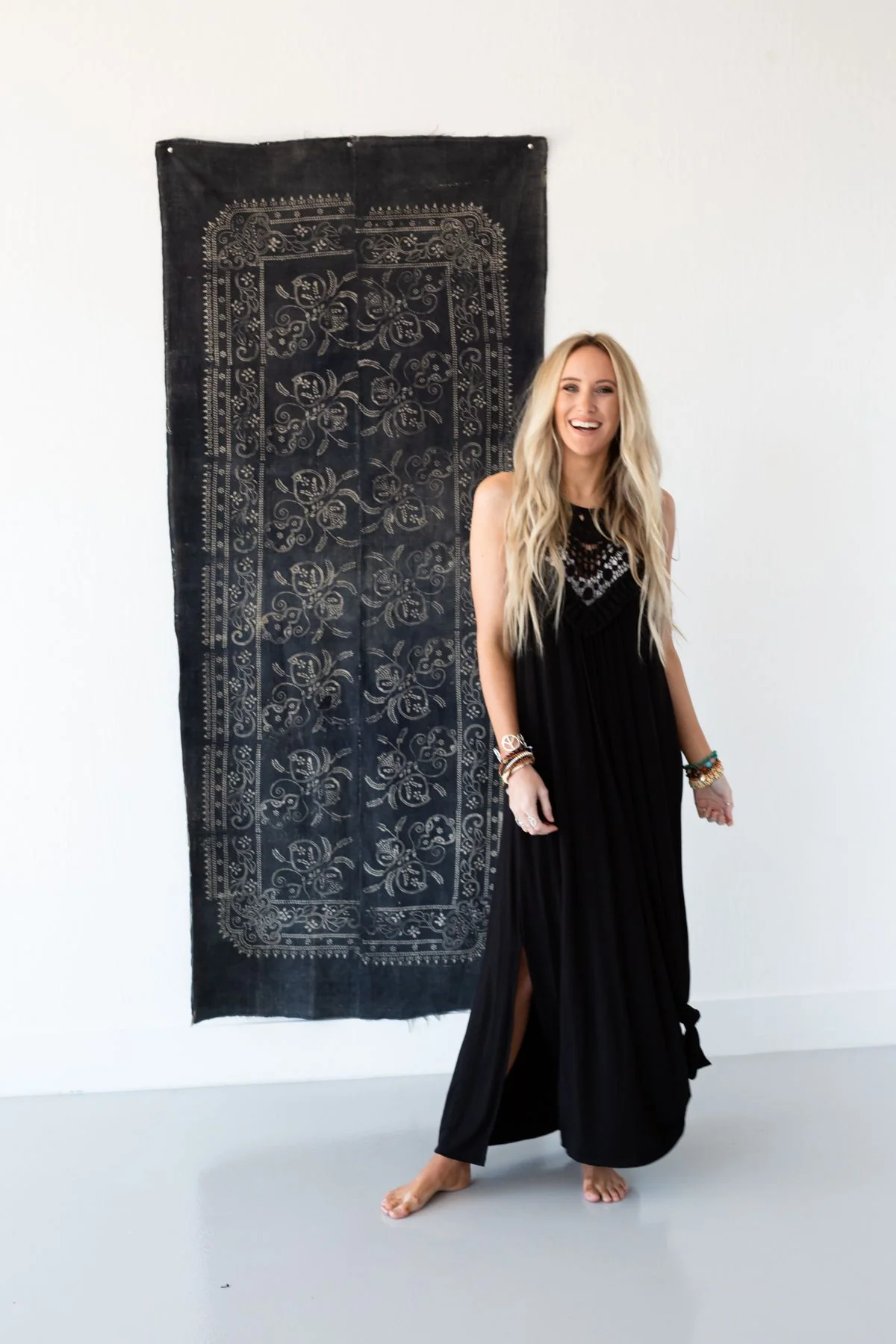 Cecily High Neck Maxi Dress - Black - Image 2