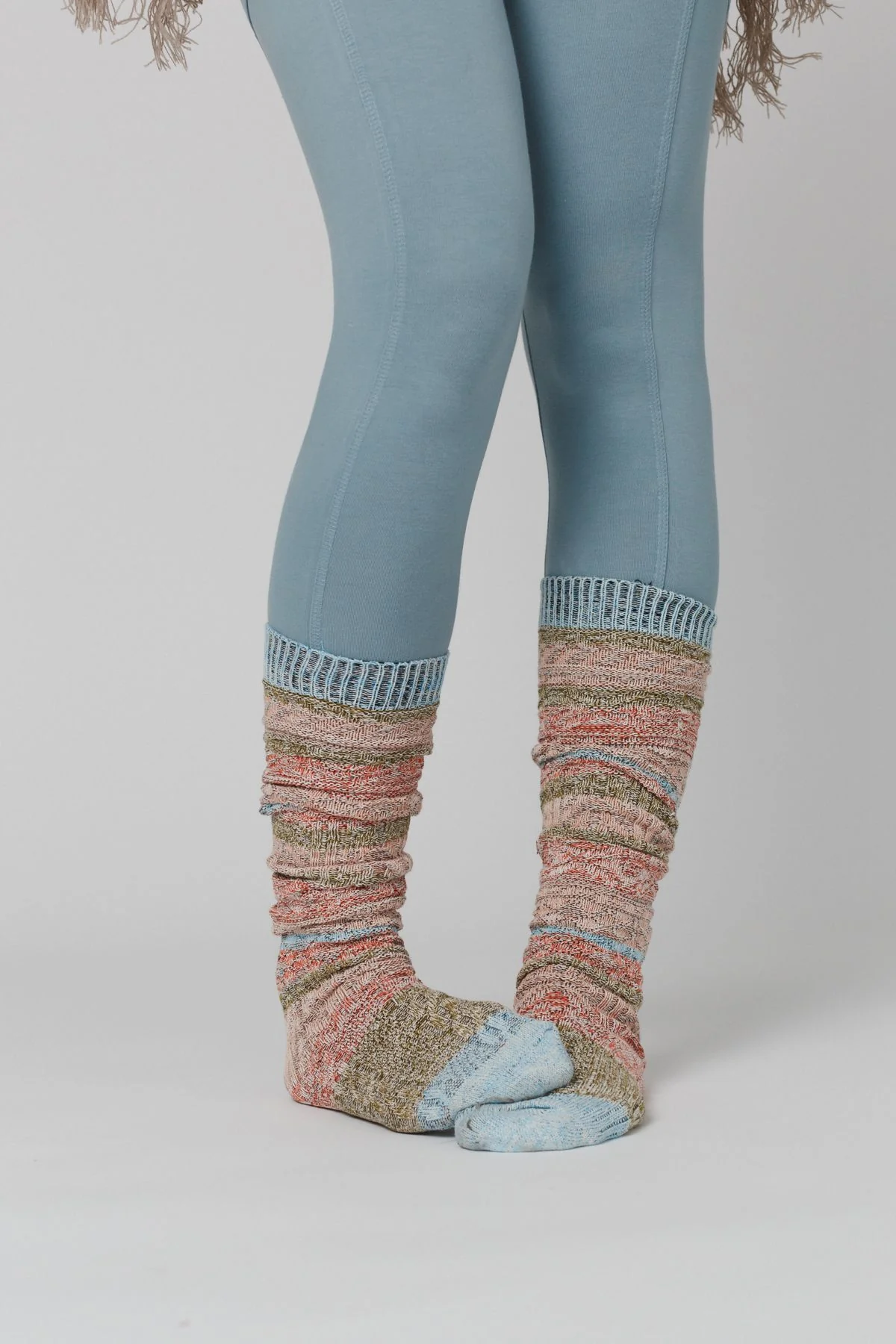 Cecily Stripe Socks - Blue - Image 4