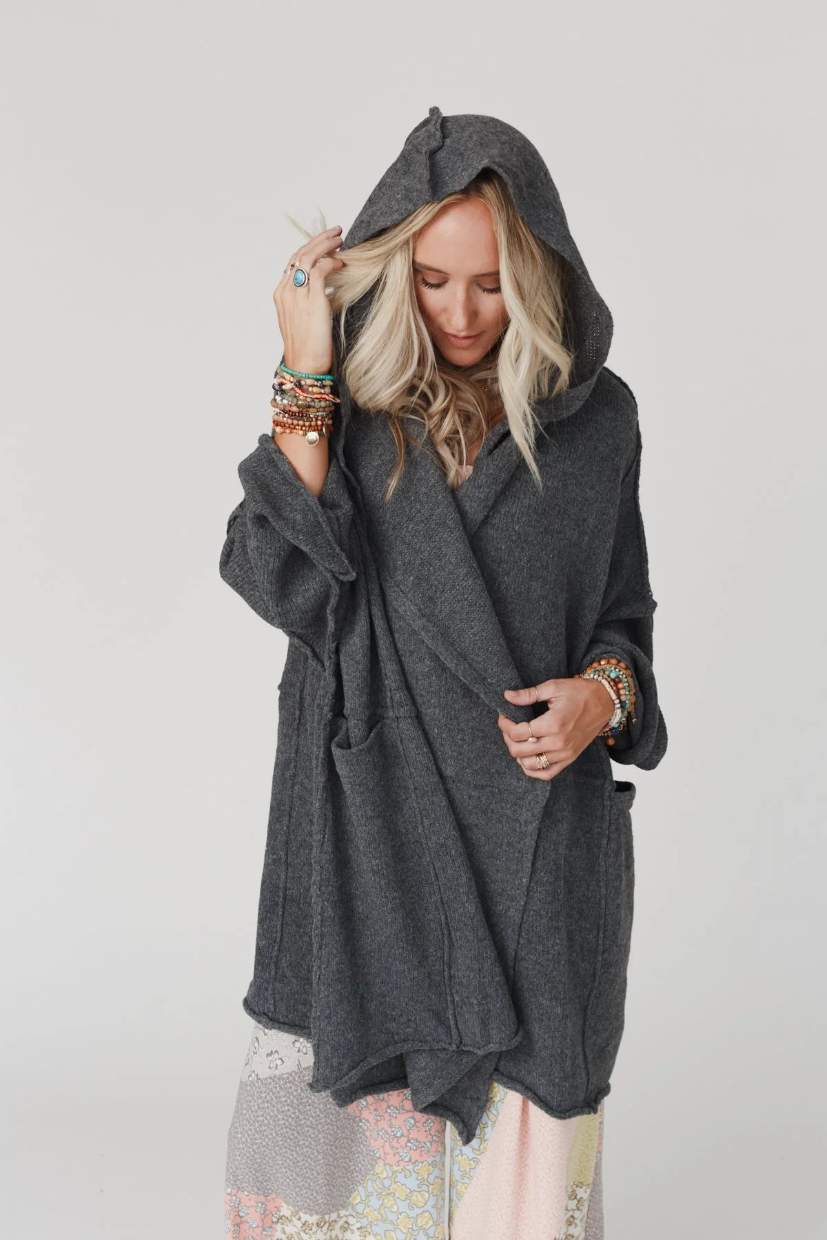 Charlie Oversized Cardigan - Charcoal - Pre Order - Image 2