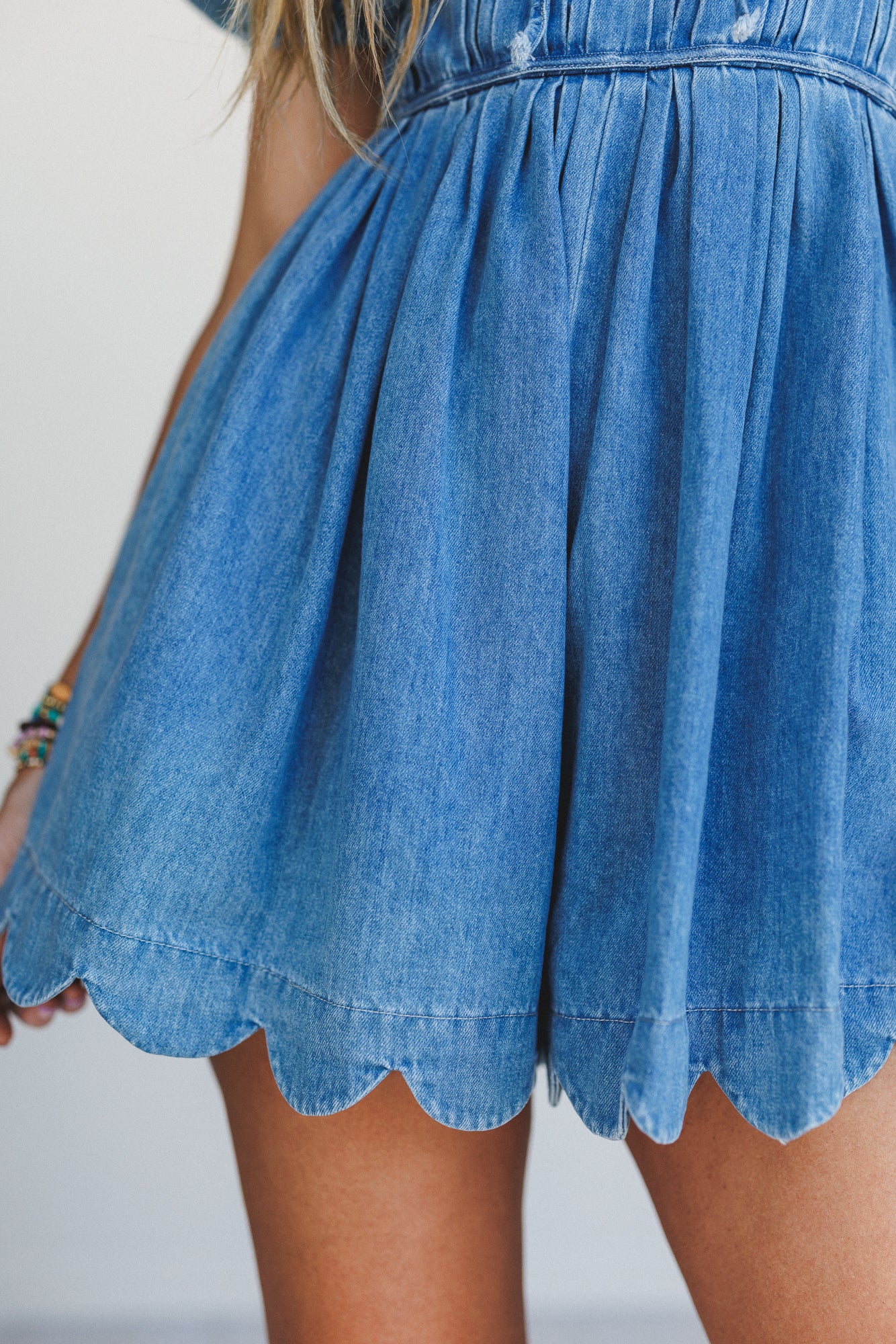 Charmed Heart Denim Romper - Denim - Image 5