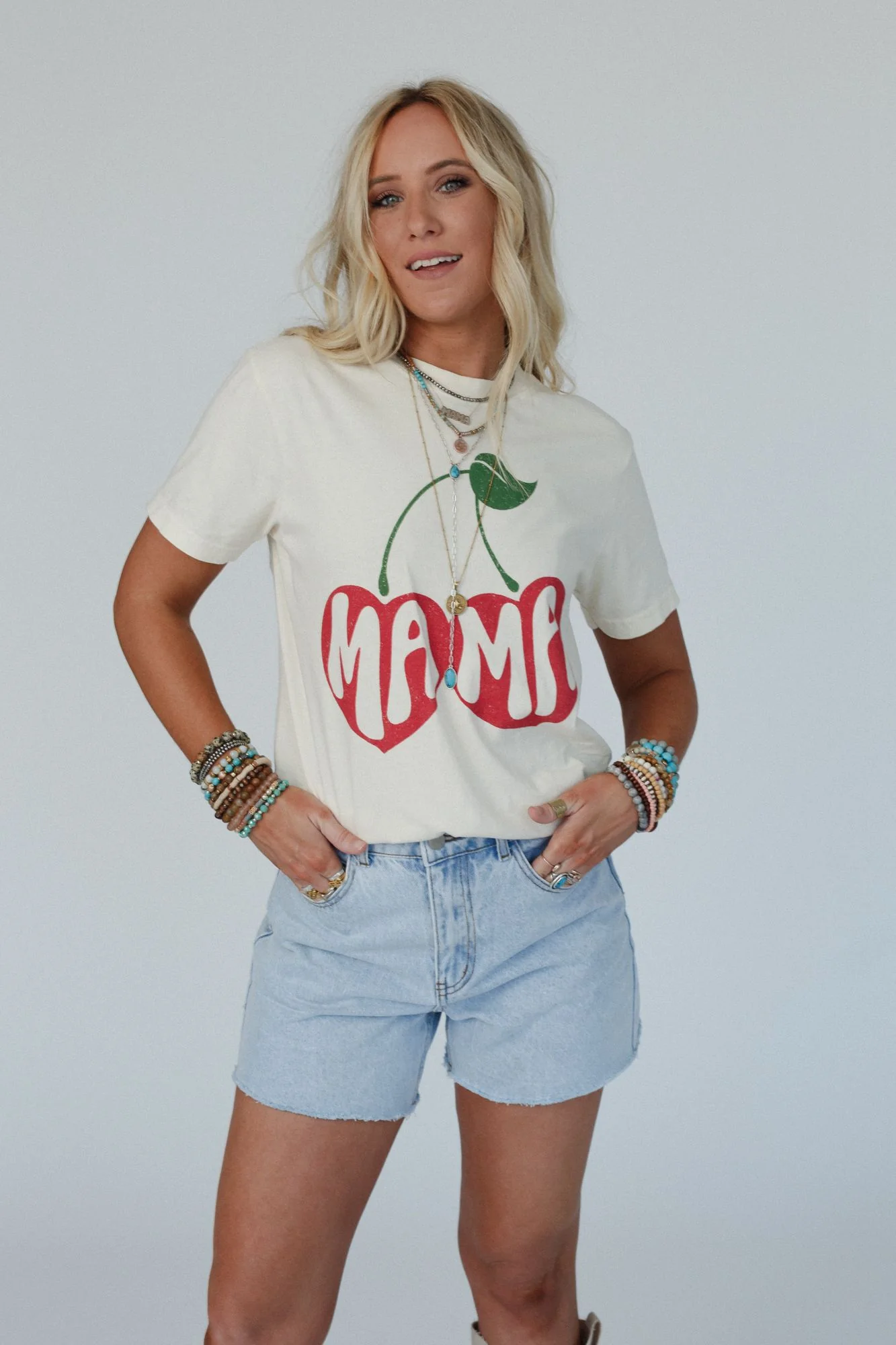 Cherry Mama Graphic Tee - Ivory - Image 6