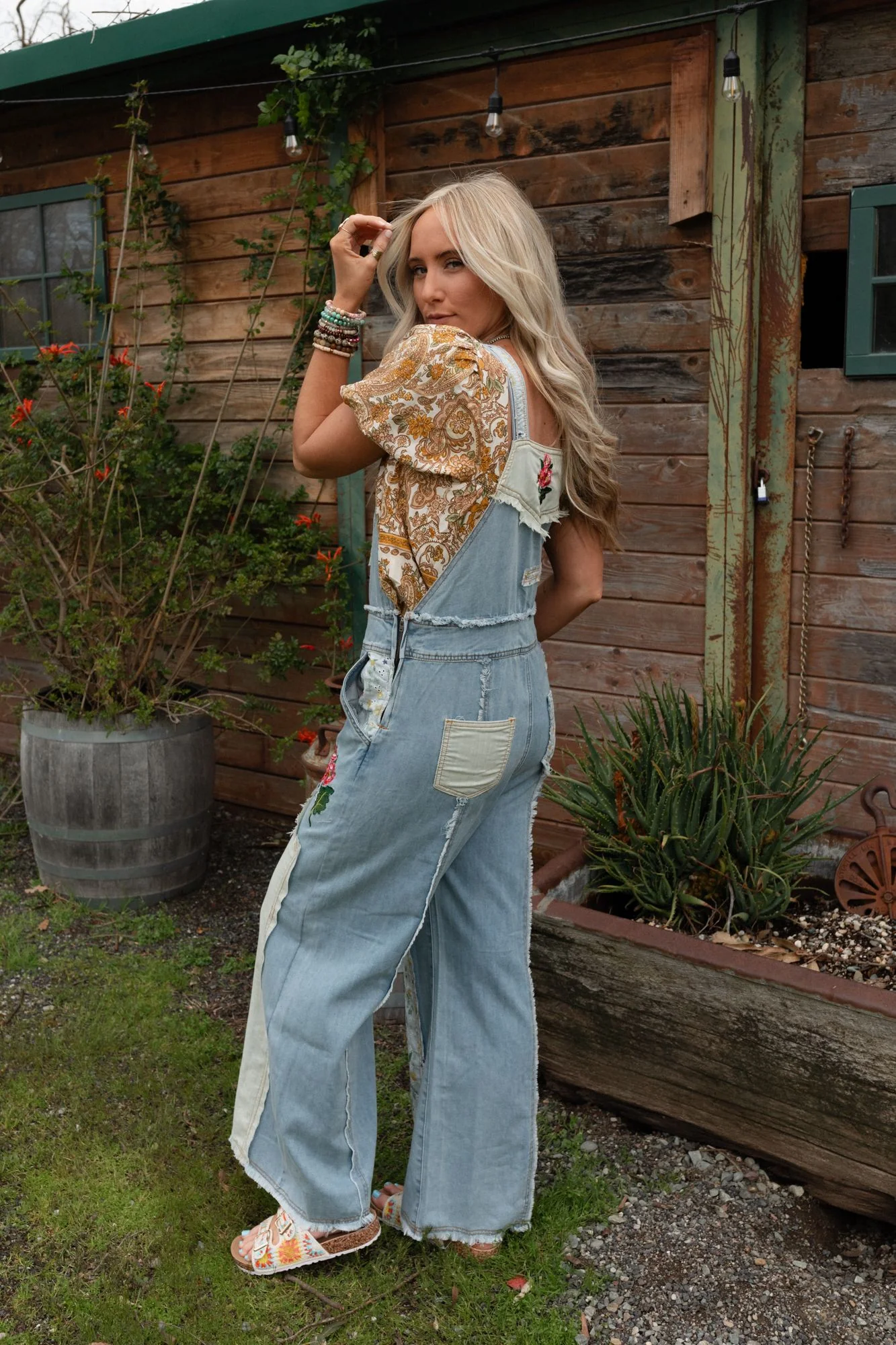 City Garden Floral Overalls - Denim - Image 2