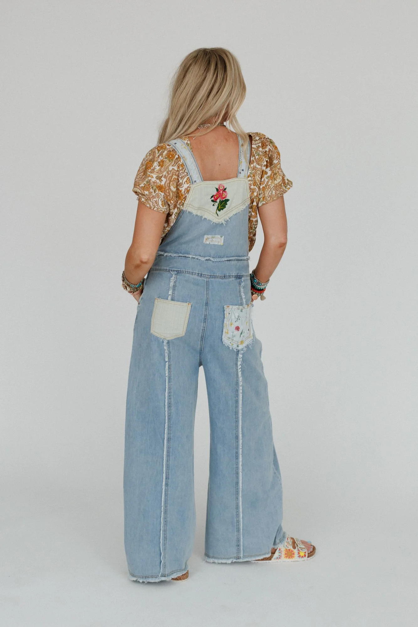 City Garden Floral Overalls - Denim - Image 4